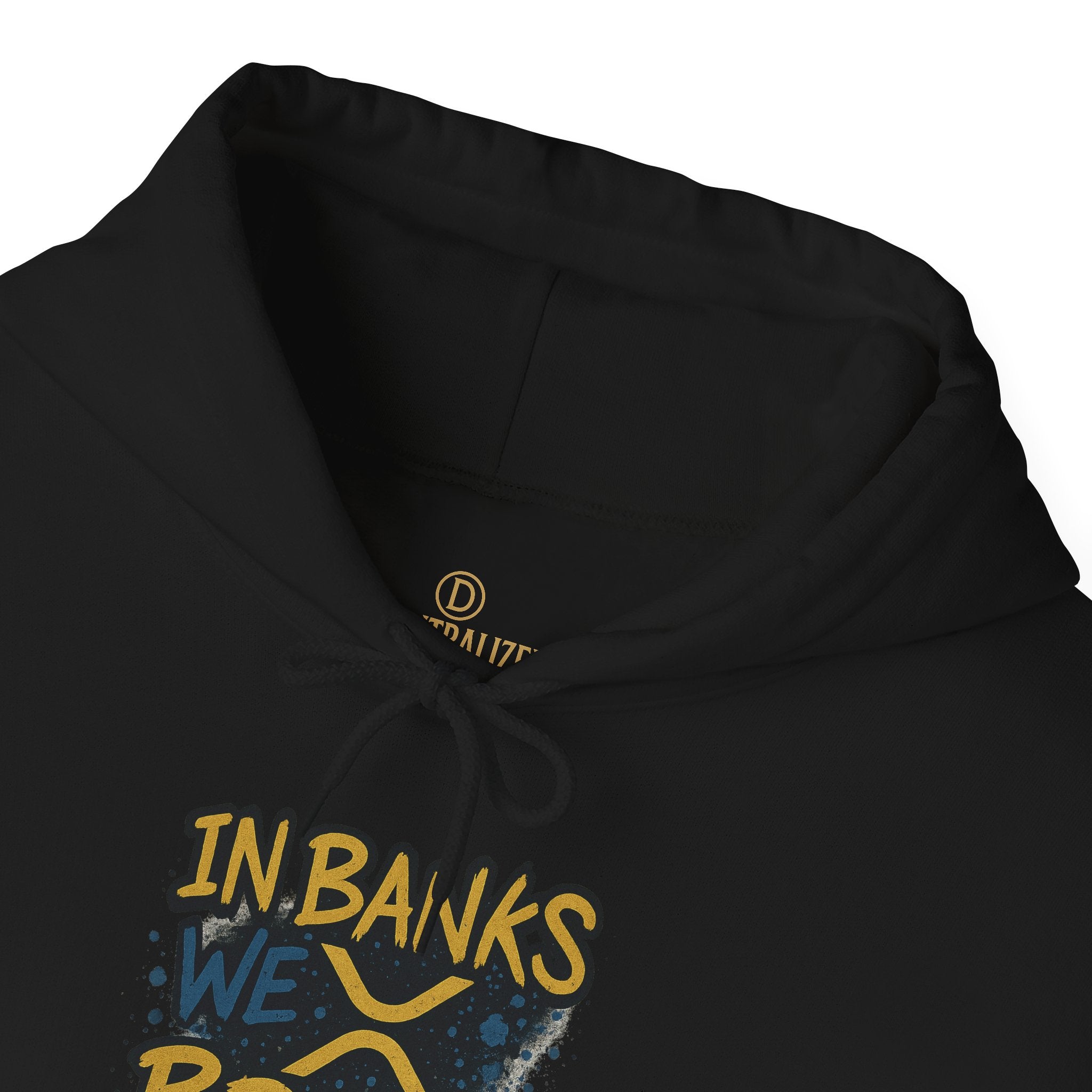 In Banks We Break Hoodie — Streetwear Graffiti Hoodie for Urban Style