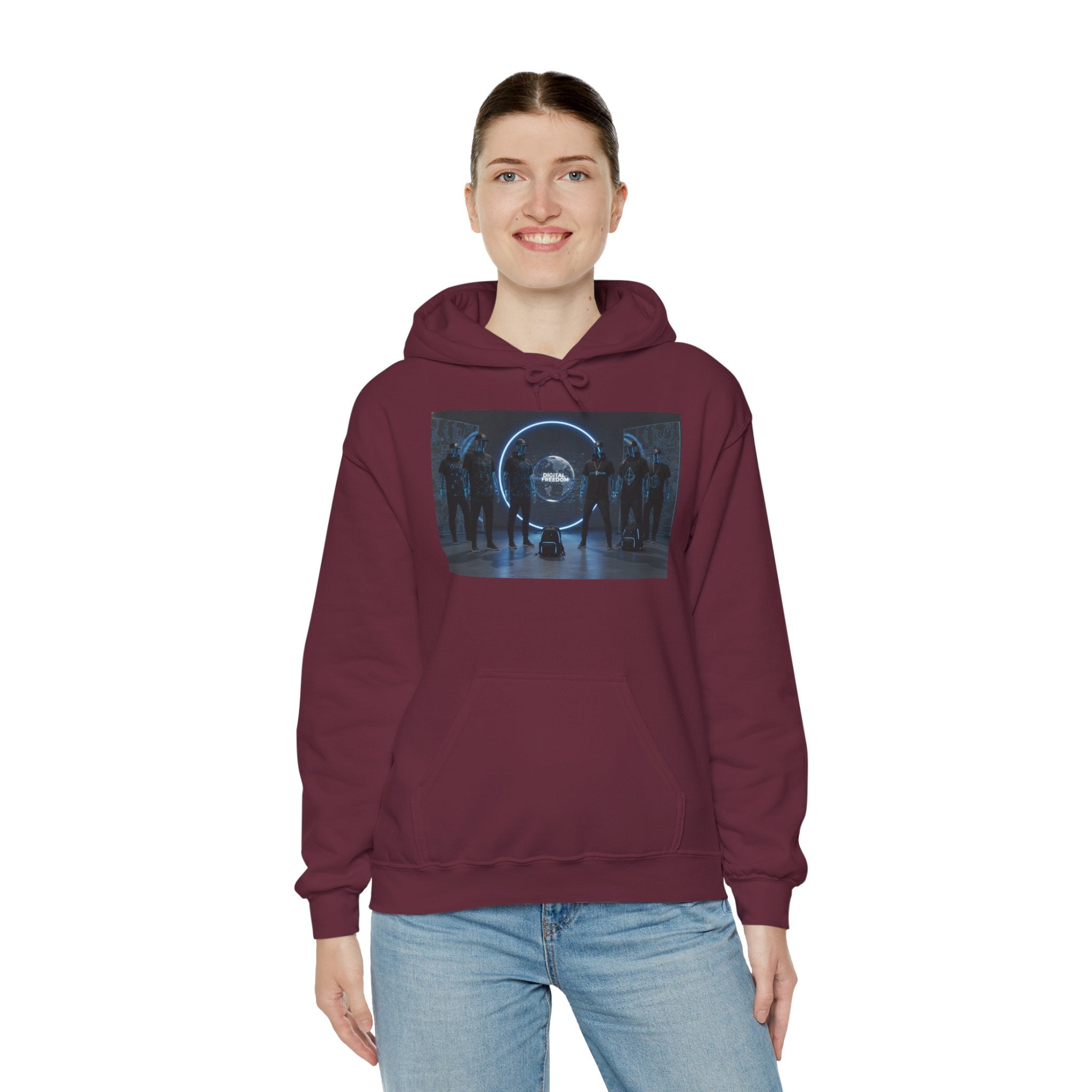Futuristic Neon Portal Hoodie – Cyberpunk Sci‑Fi Crew Graphic Sweatshirt