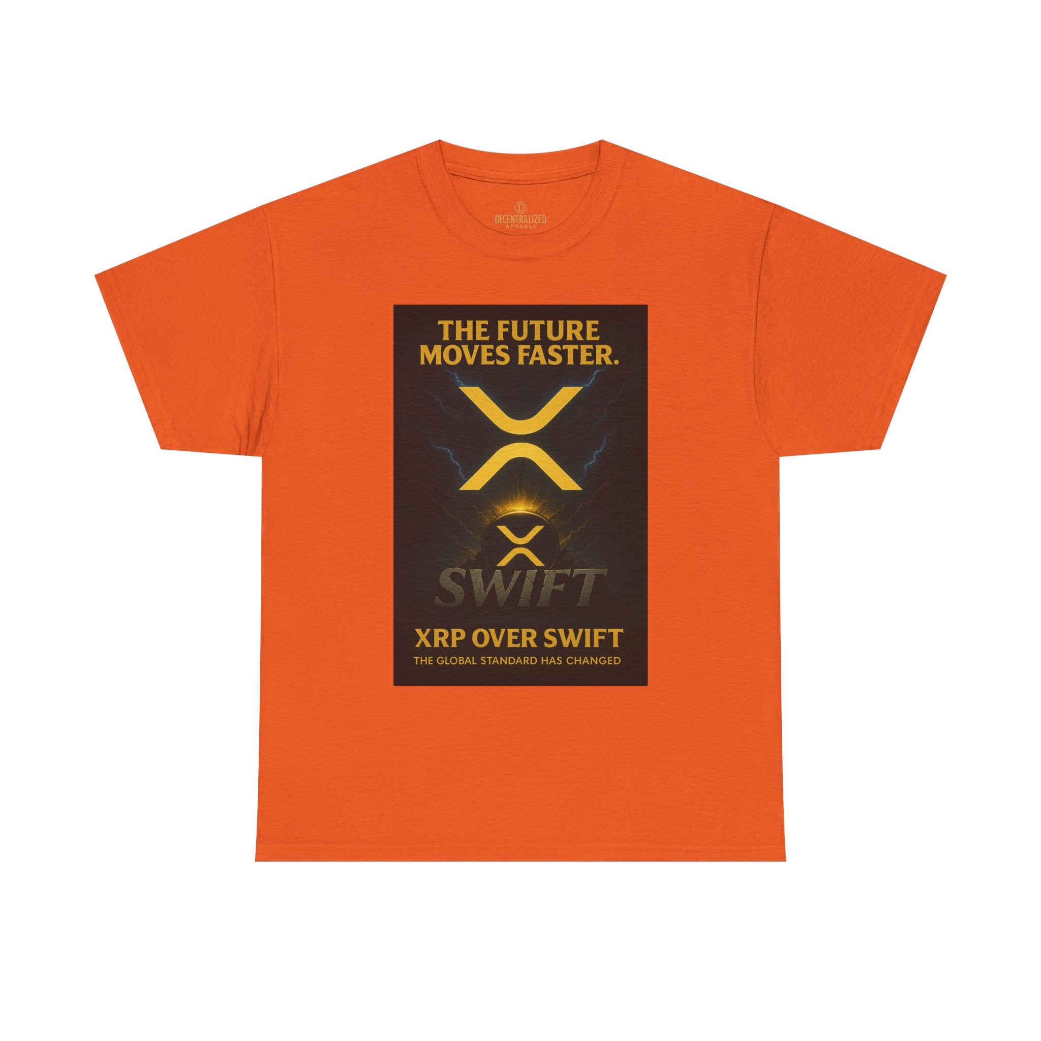 XRP Swift Crypto T-Shirt — “The Future Moves Faster” XRP Over Swift Tee