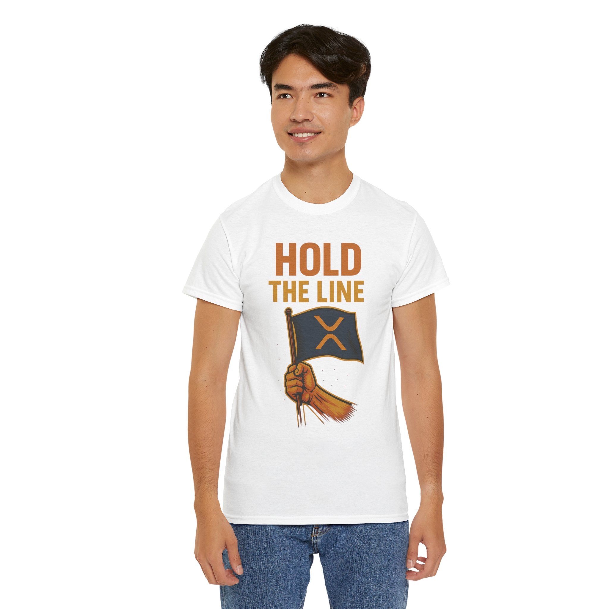 Hold The Line Tee — Bold Flag Graphic Cryptocurrency XRP Shirt