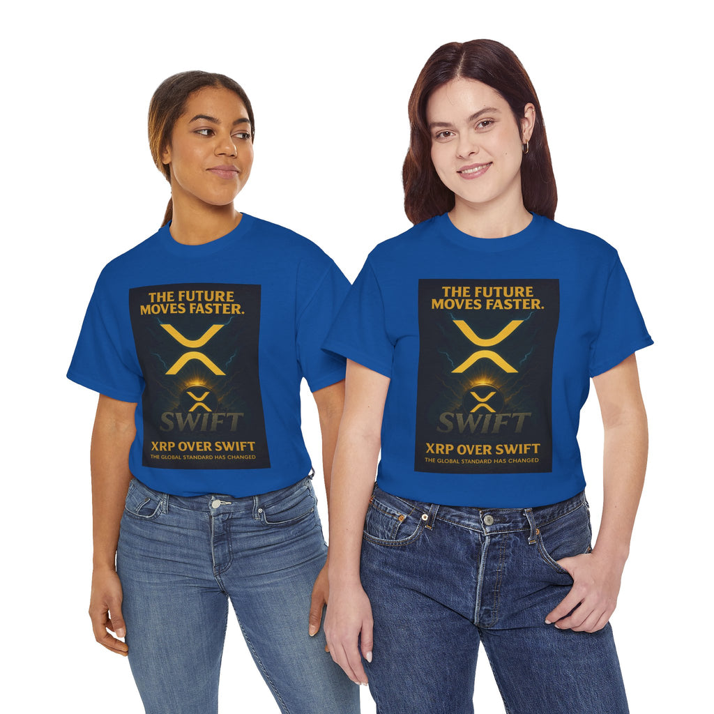 XRP Swift Crypto T-Shirt — “The Future Moves Faster” XRP Over Swift Tee