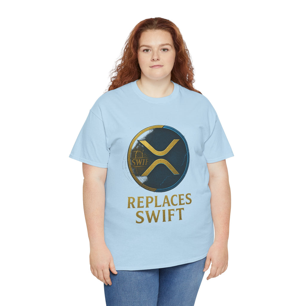XRP 'Replaces Swift' Cotton Tee — Crypto Ripple Logo T-Shirt