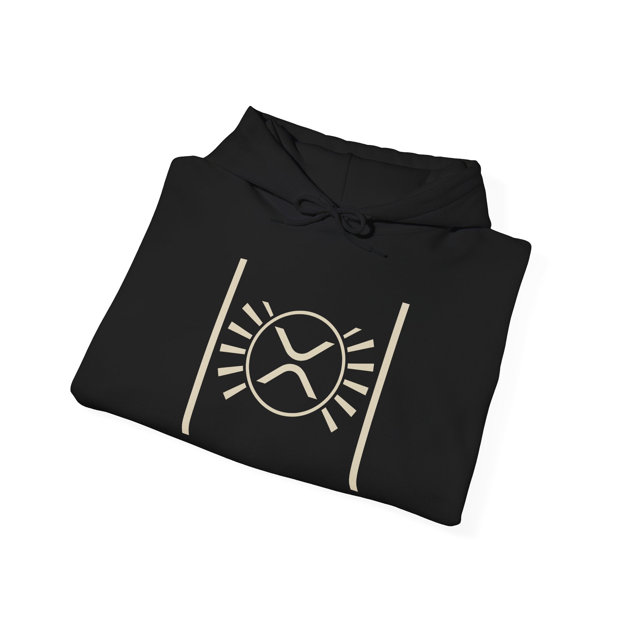 XRP Minimalist Logo Hoodie — Crypto Sun Symbol Sweatshirt