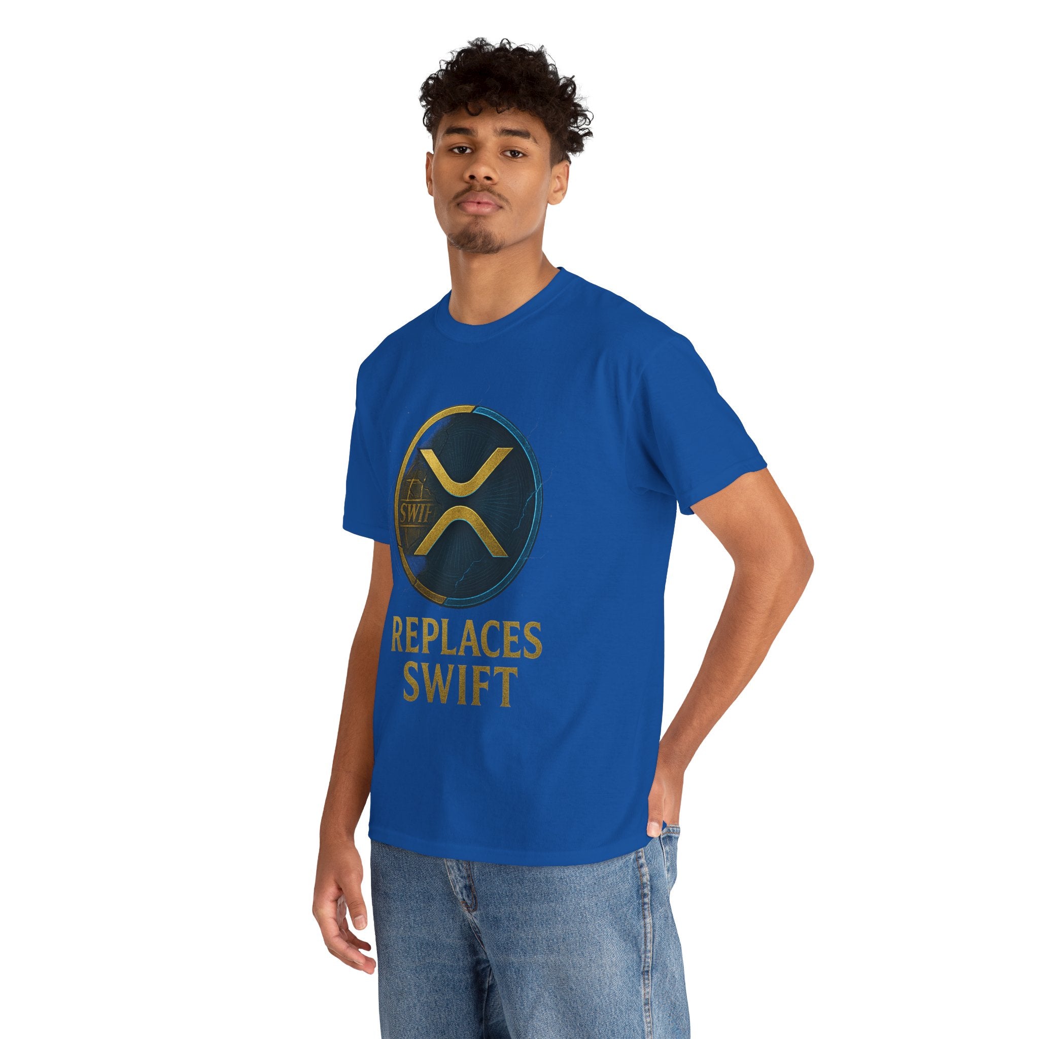 XRP 'Replaces Swift' Cotton Tee — Crypto Ripple Logo T-Shirt
