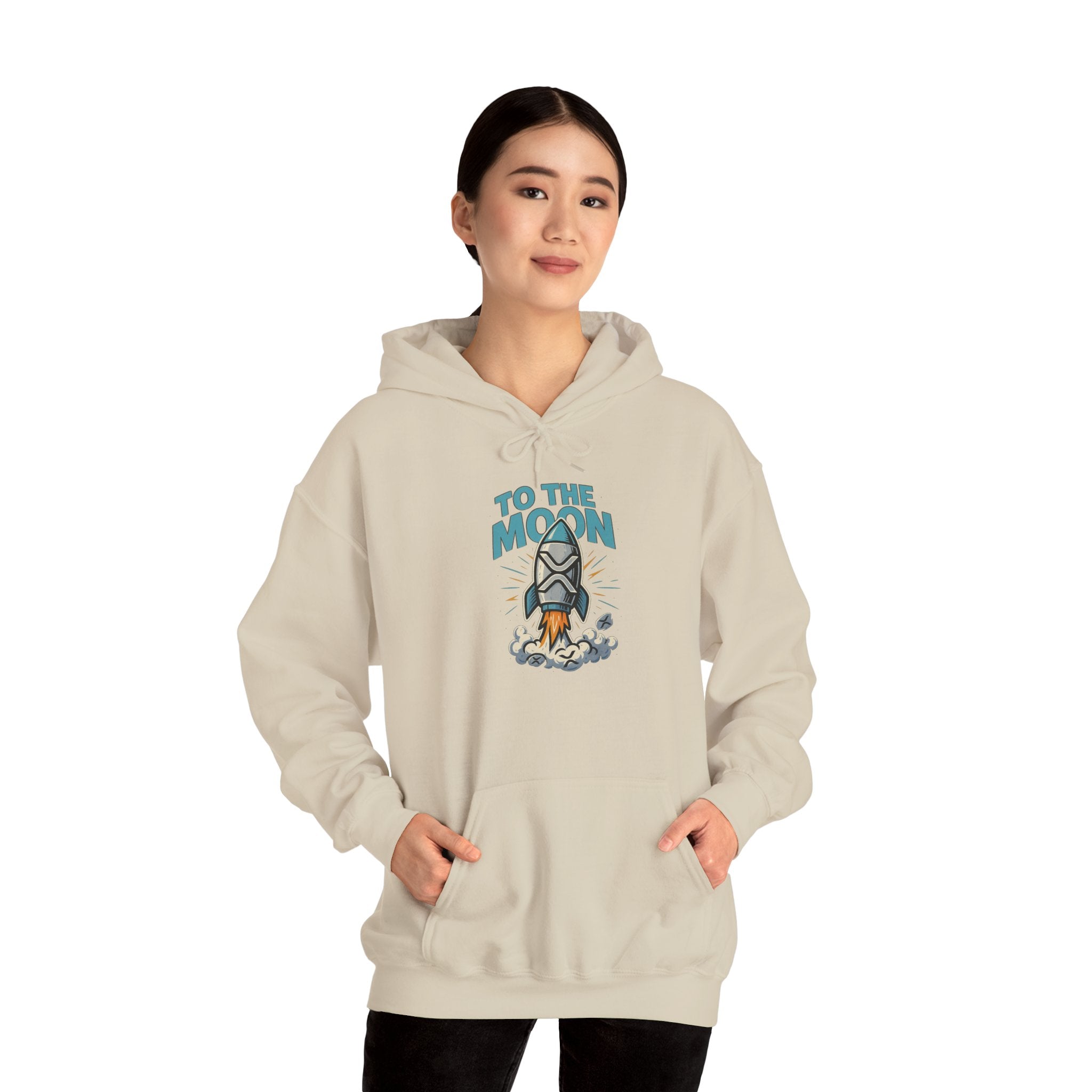 Hoodie — 'To The Moon' Rocket Graphic Pullover