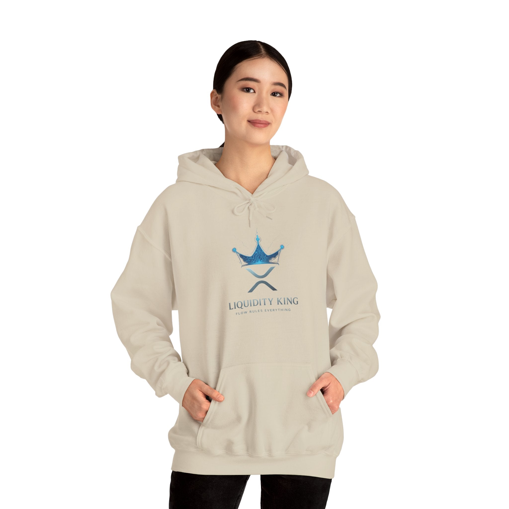 Liquidity King Hoodie — Blue Crown Logo Pullover