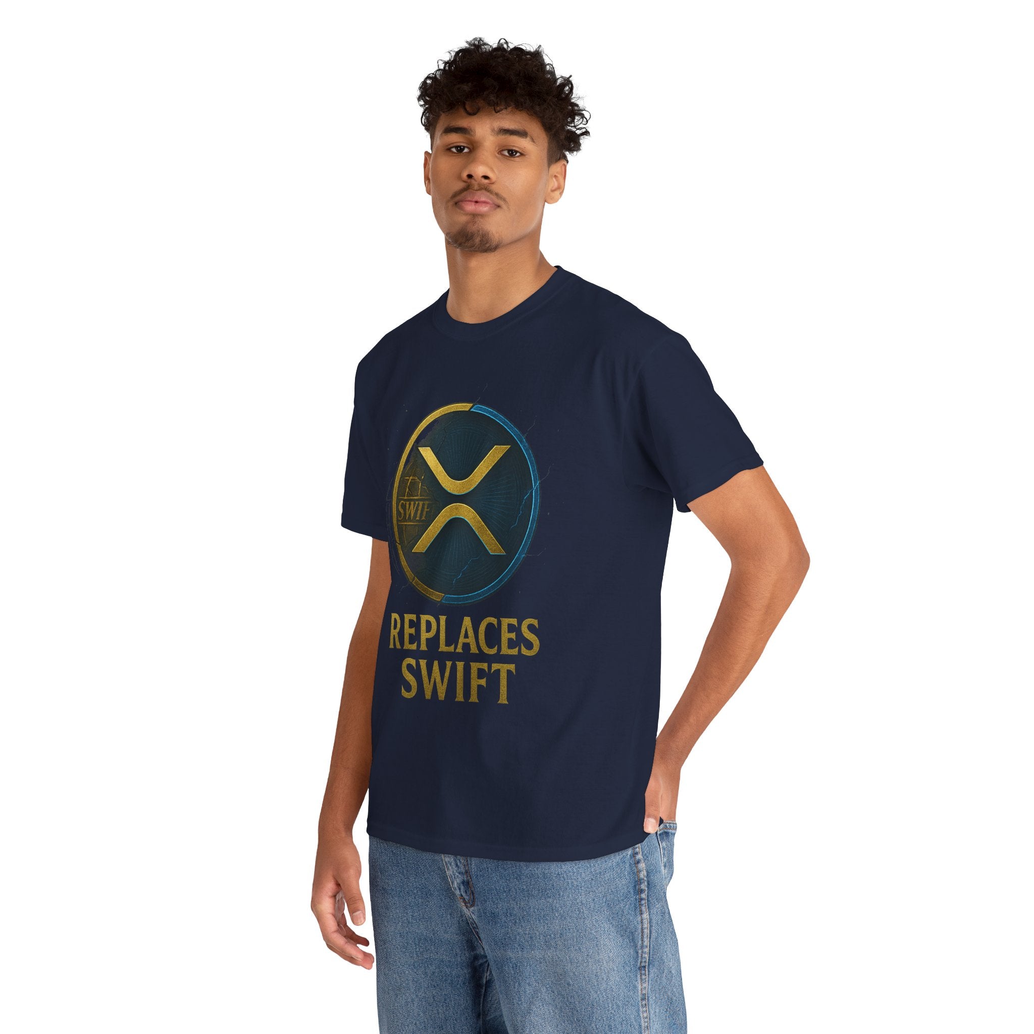XRP 'Replaces Swift' Cotton Tee — Crypto Ripple Logo T-Shirt