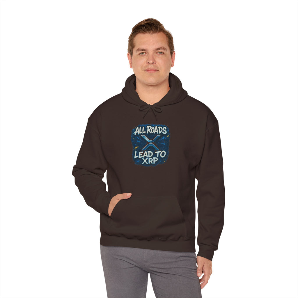 All Roads Lead to XRP Hoodie – Crypto Ripple Logo Sweatshirt