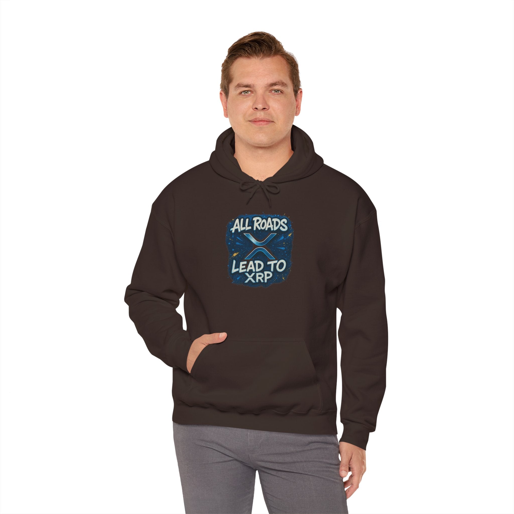All Roads Lead to XRP Hoodie – Crypto Ripple Logo Sweatshirt