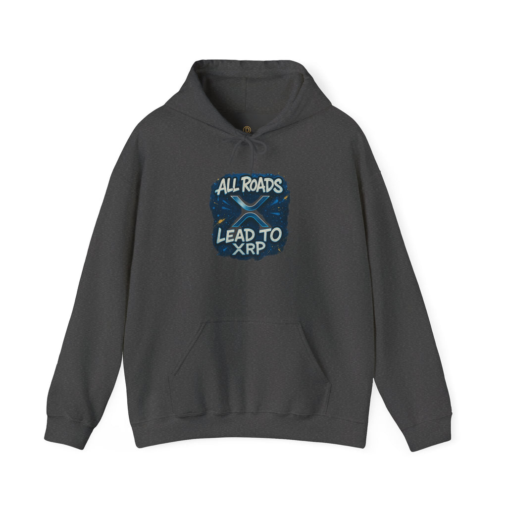 All Roads Lead to XRP Hoodie – Crypto Ripple Logo Sweatshirt