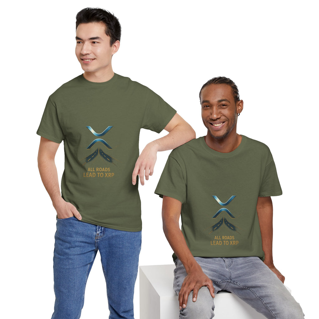 All Roads Lead to XRP T-Shirt — Crypto Ripple Logo Tee
