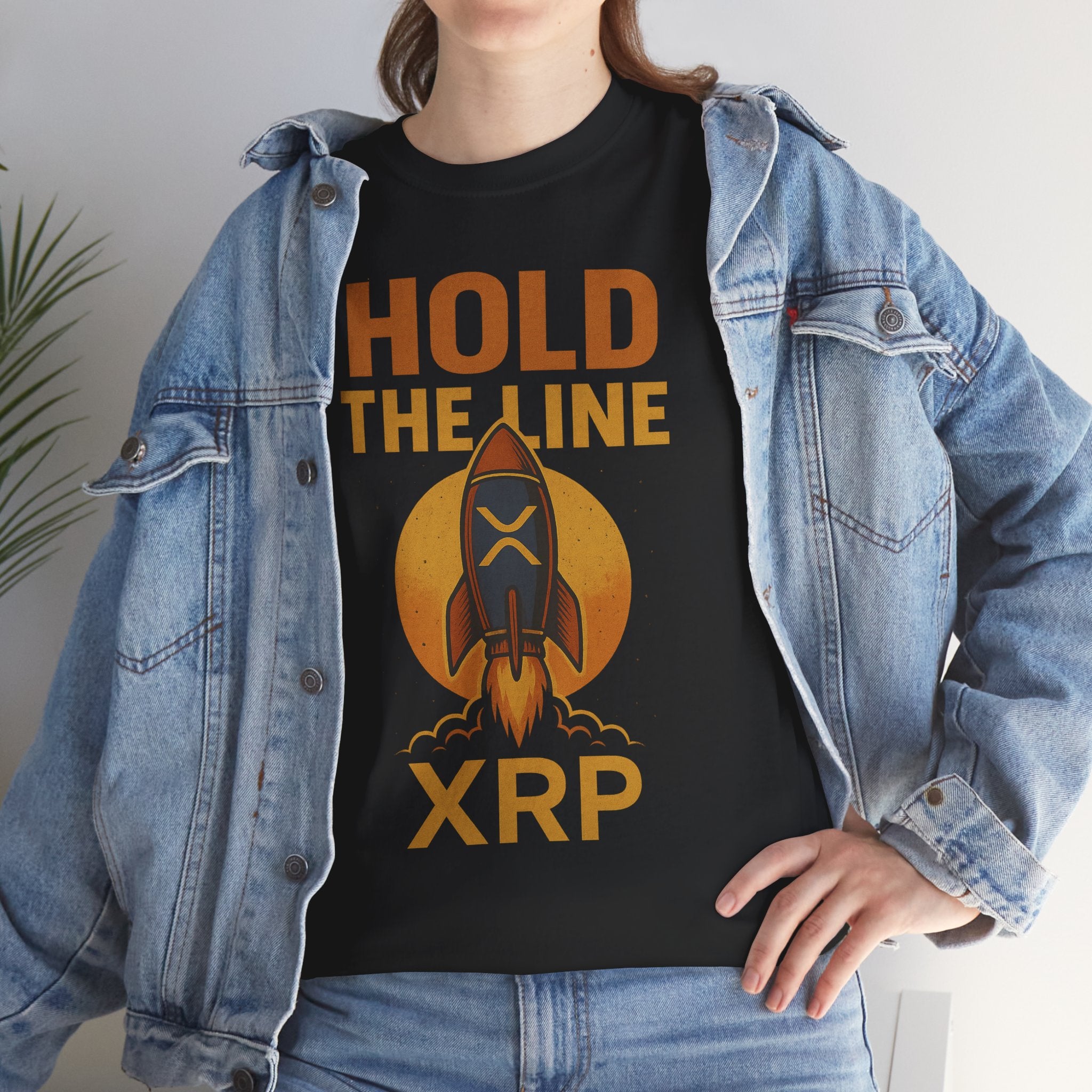 XRP Hold The Line Rocket Tee — Crypto Investor T‑Shirt