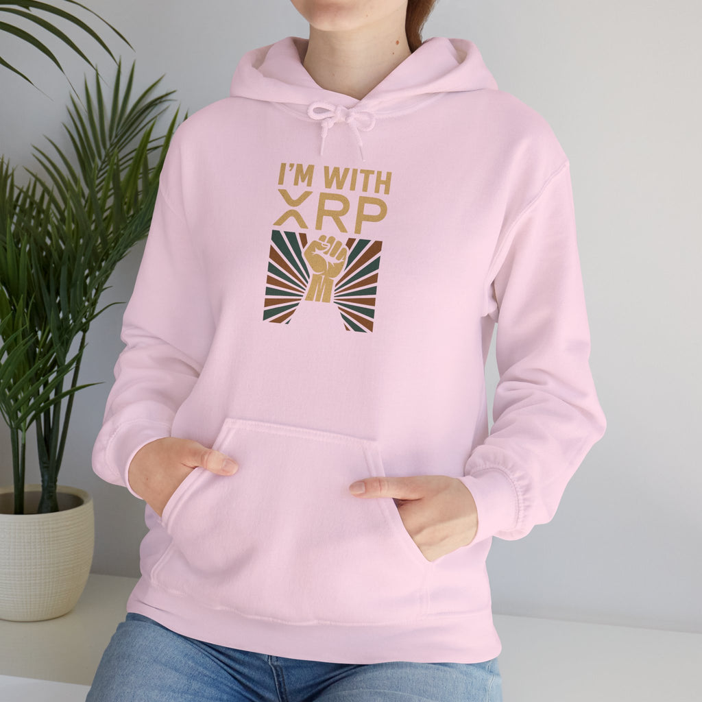 Hoodie — "I'm With XRP" Retro Crypto Graphic Hoodie