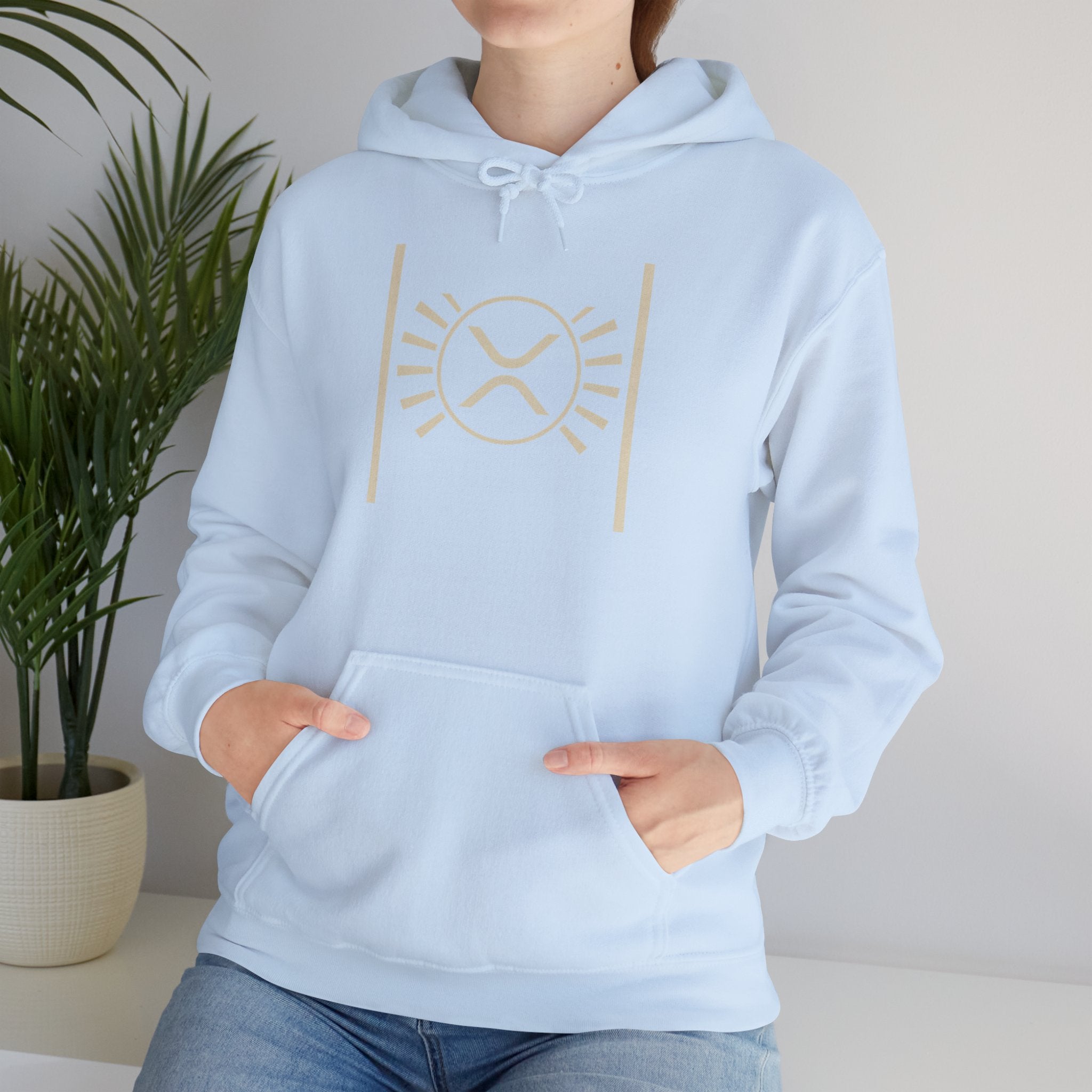 XRP Minimalist Logo Hoodie — Crypto Sun Symbol Sweatshirt
