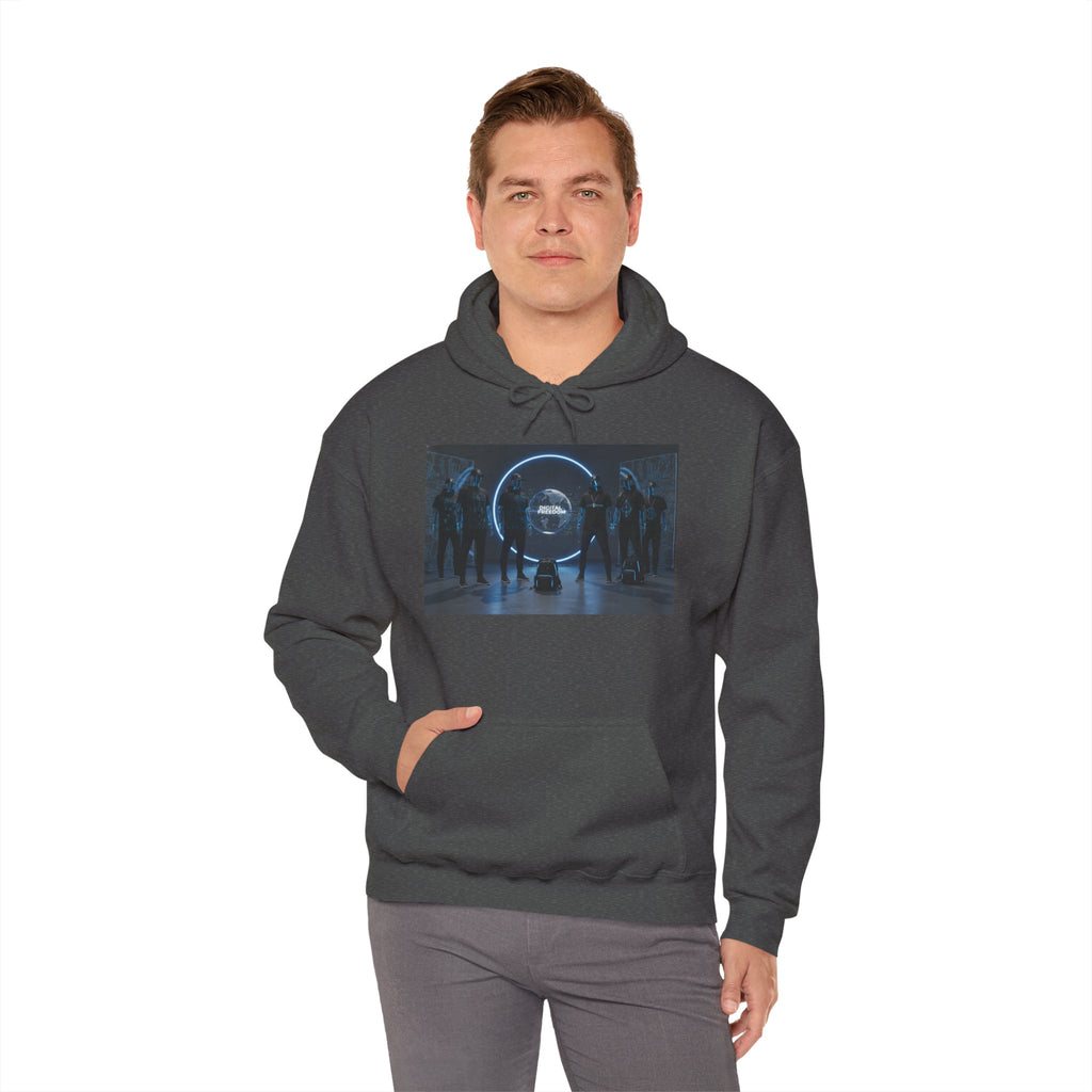 Futuristic Neon Portal Hoodie – Cyberpunk Sci‑Fi Crew Graphic Sweatshirt