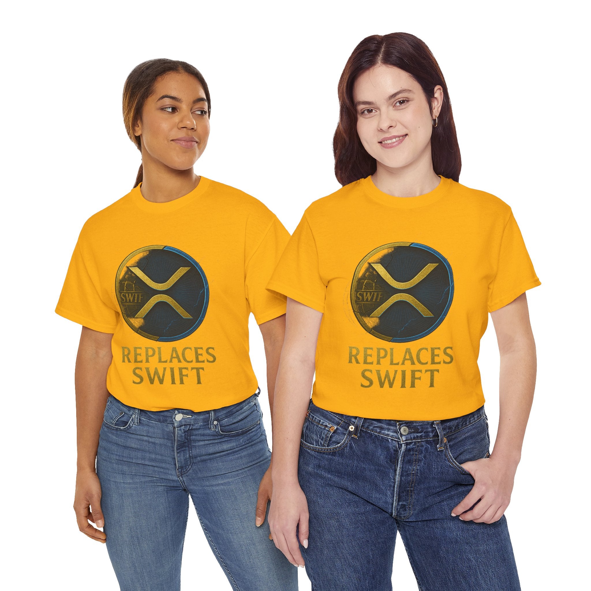 XRP 'Replaces Swift' Cotton Tee — Crypto Ripple Logo T-Shirt