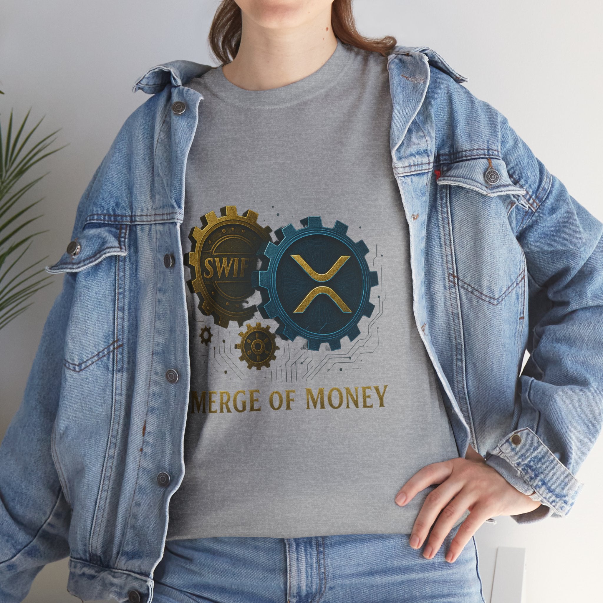 Merge of Money Tee - Cryptocurrency Gears XRP & SWI Crypto T-Shirt