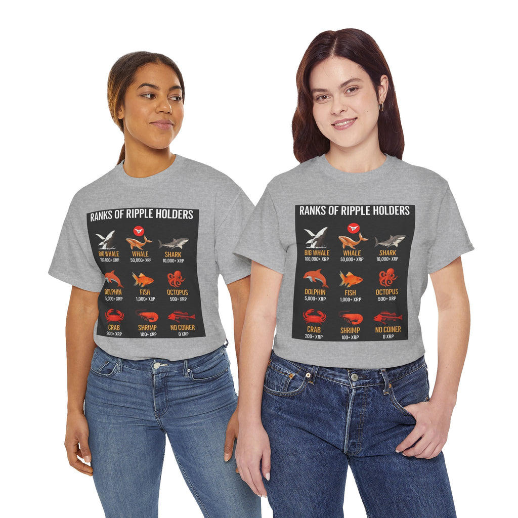 Crypto Ranks T-Shirt – "Ranks of Ripple Holders" Illustrated Guide
