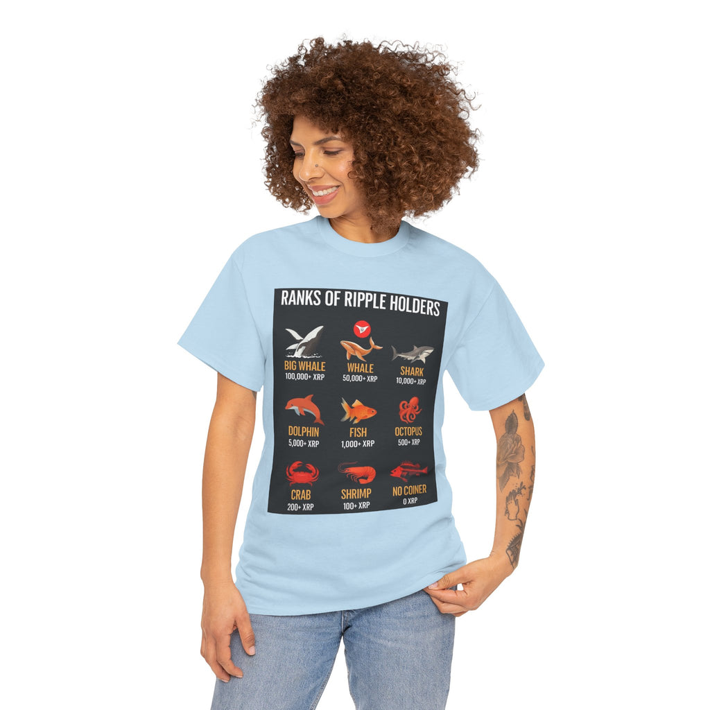 Crypto Ranks T-Shirt – "Ranks of Ripple Holders" Illustrated Guide