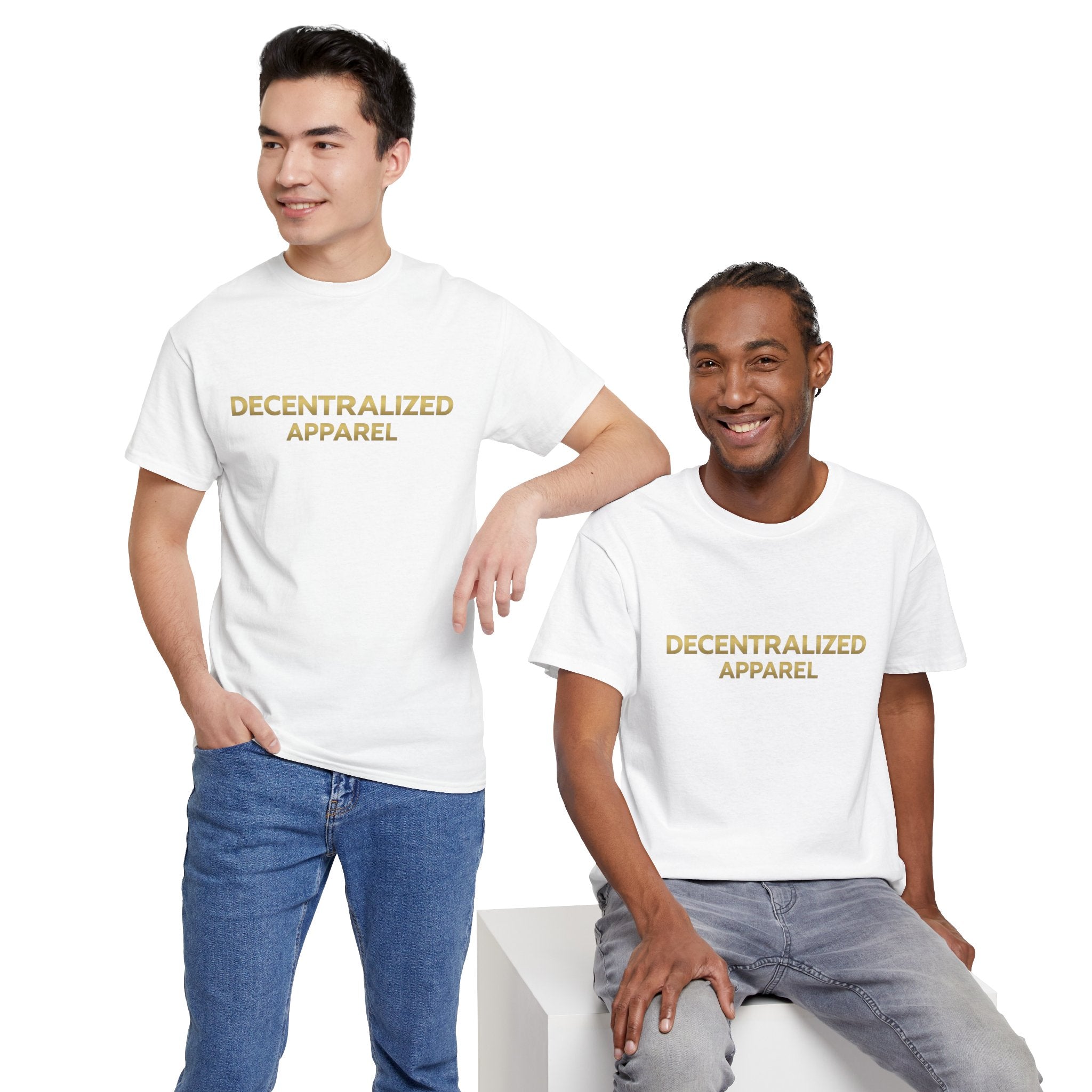 Decentralized Apparel T‑Shirt — Minimal Gold Logo Tee