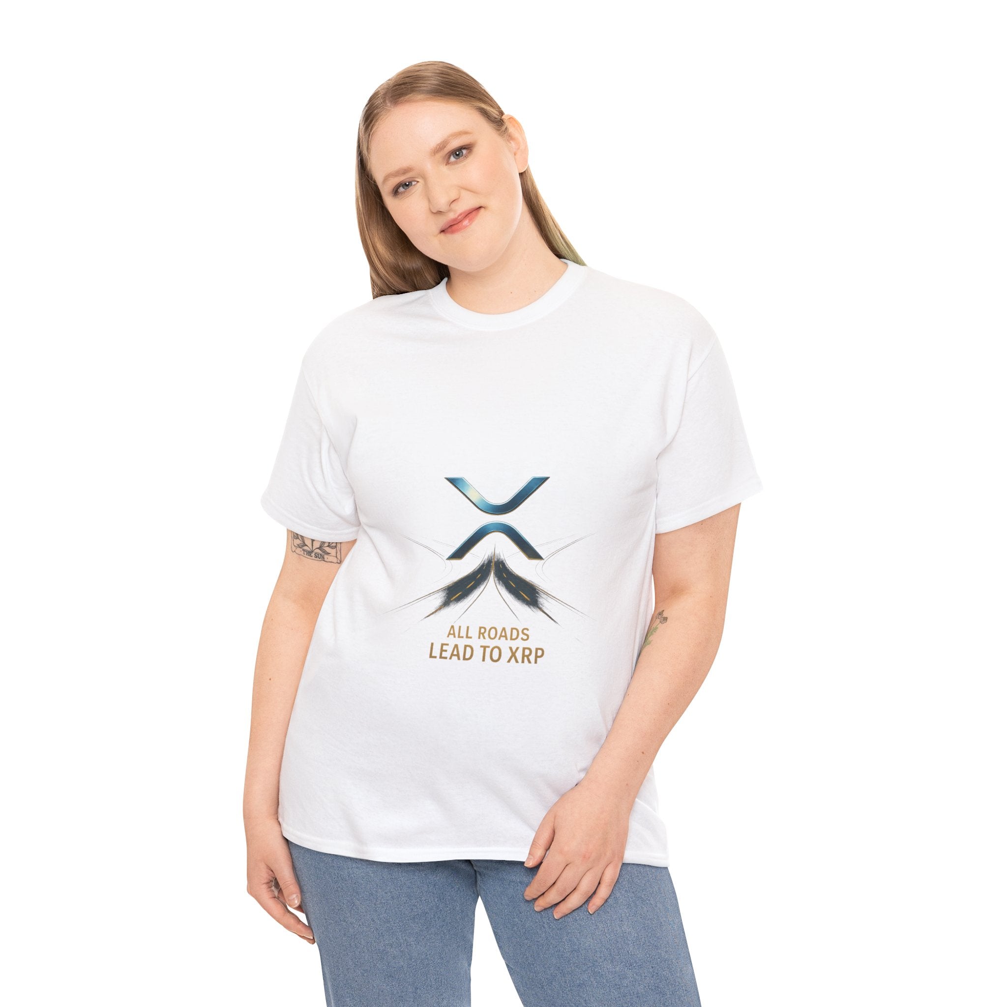 All Roads Lead to XRP T-Shirt — Crypto Ripple Logo Tee