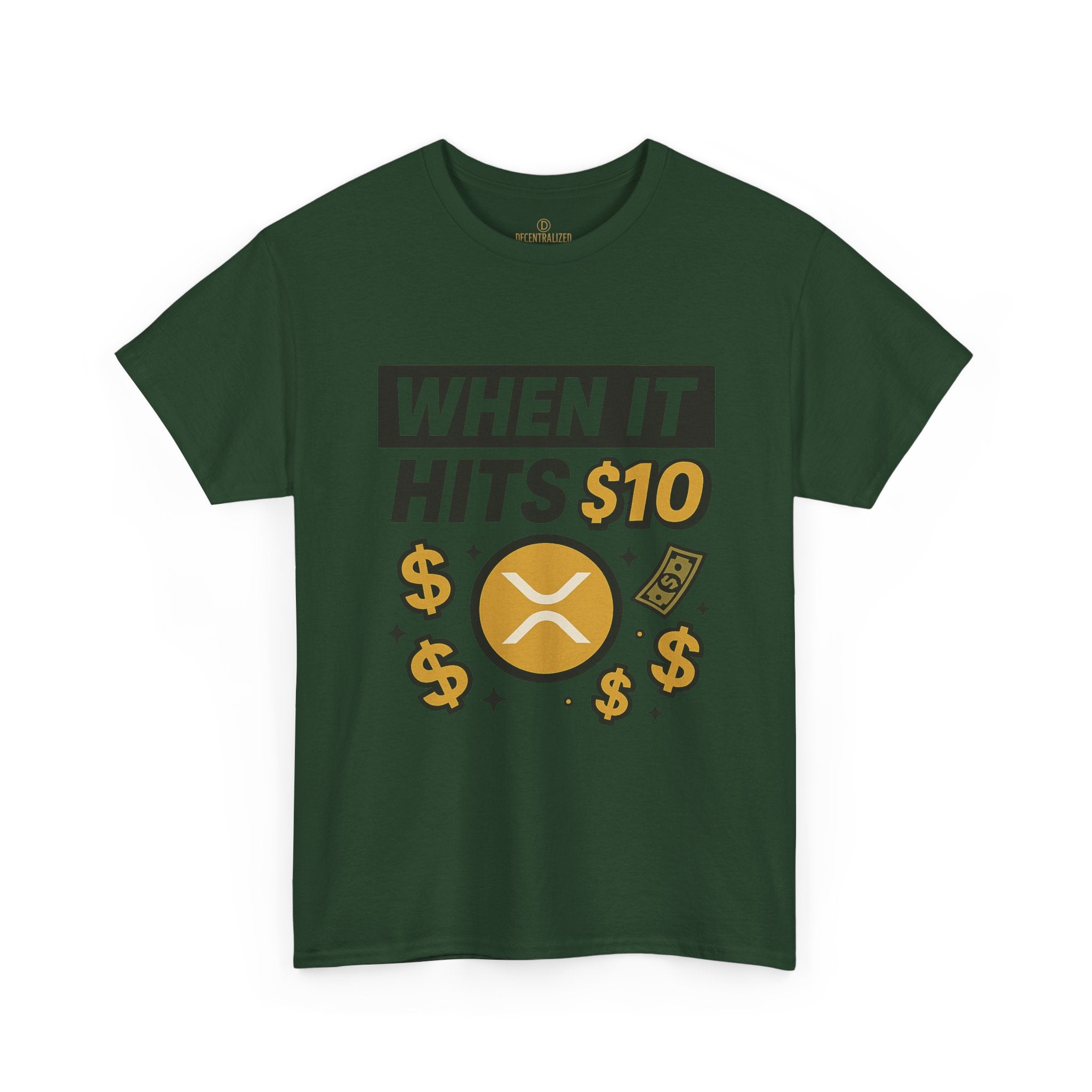 Crypto Tee - "When It Hits 10" Ripple XRP Meme Shirt
