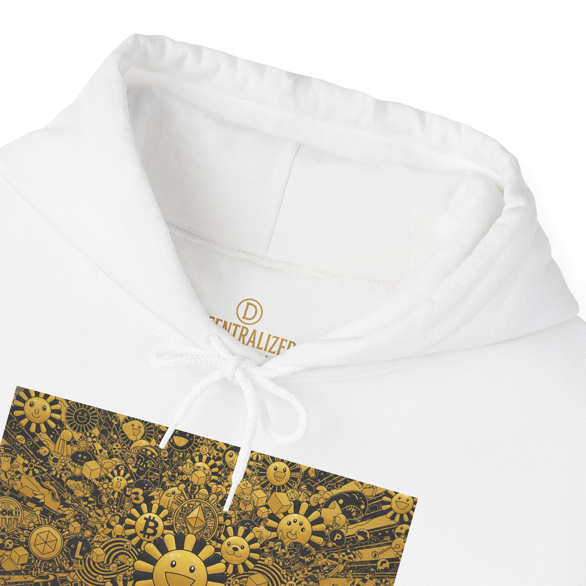 Solar Mandala Hoodie — Golden Sunburst Graphic Pullover