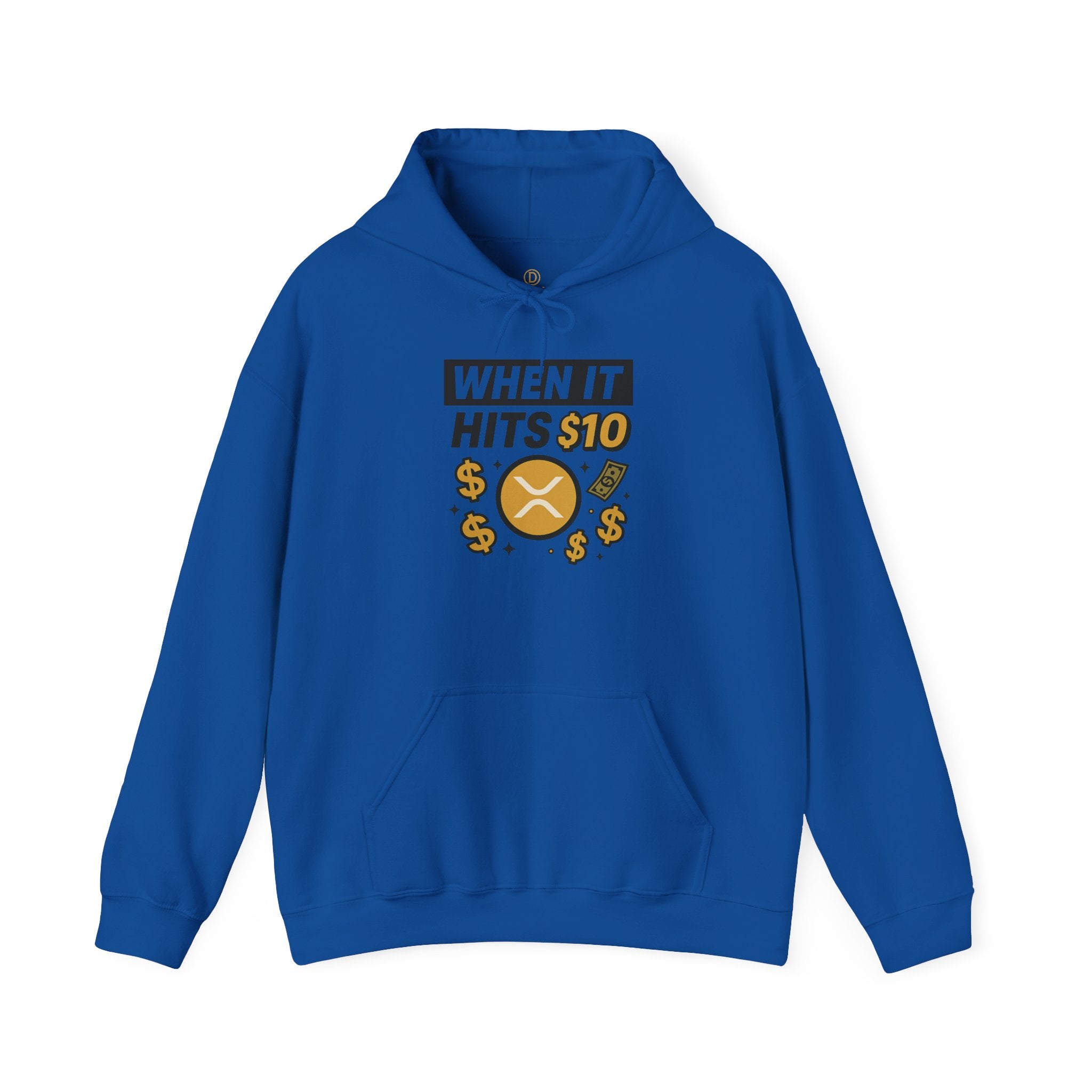 Crypto HODL Hoodie – "When It Hits 10" Funny XRP Coin Sweatshirt