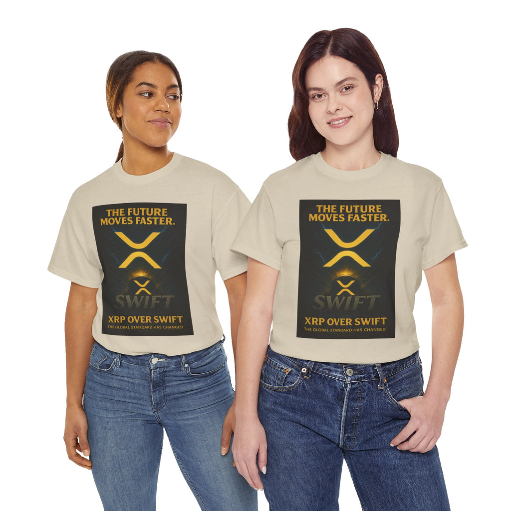 XRP Swift Crypto T-Shirt — “The Future Moves Faster” XRP Over Swift Tee