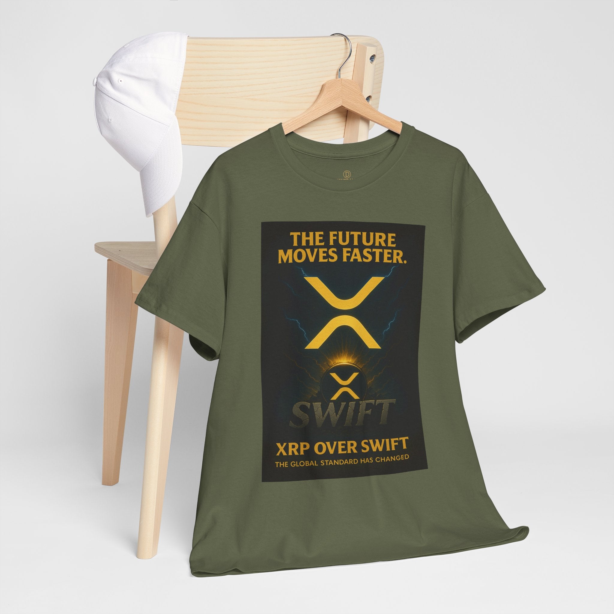 XRP Swift Crypto T-Shirt — “The Future Moves Faster” XRP Over Swift Tee
