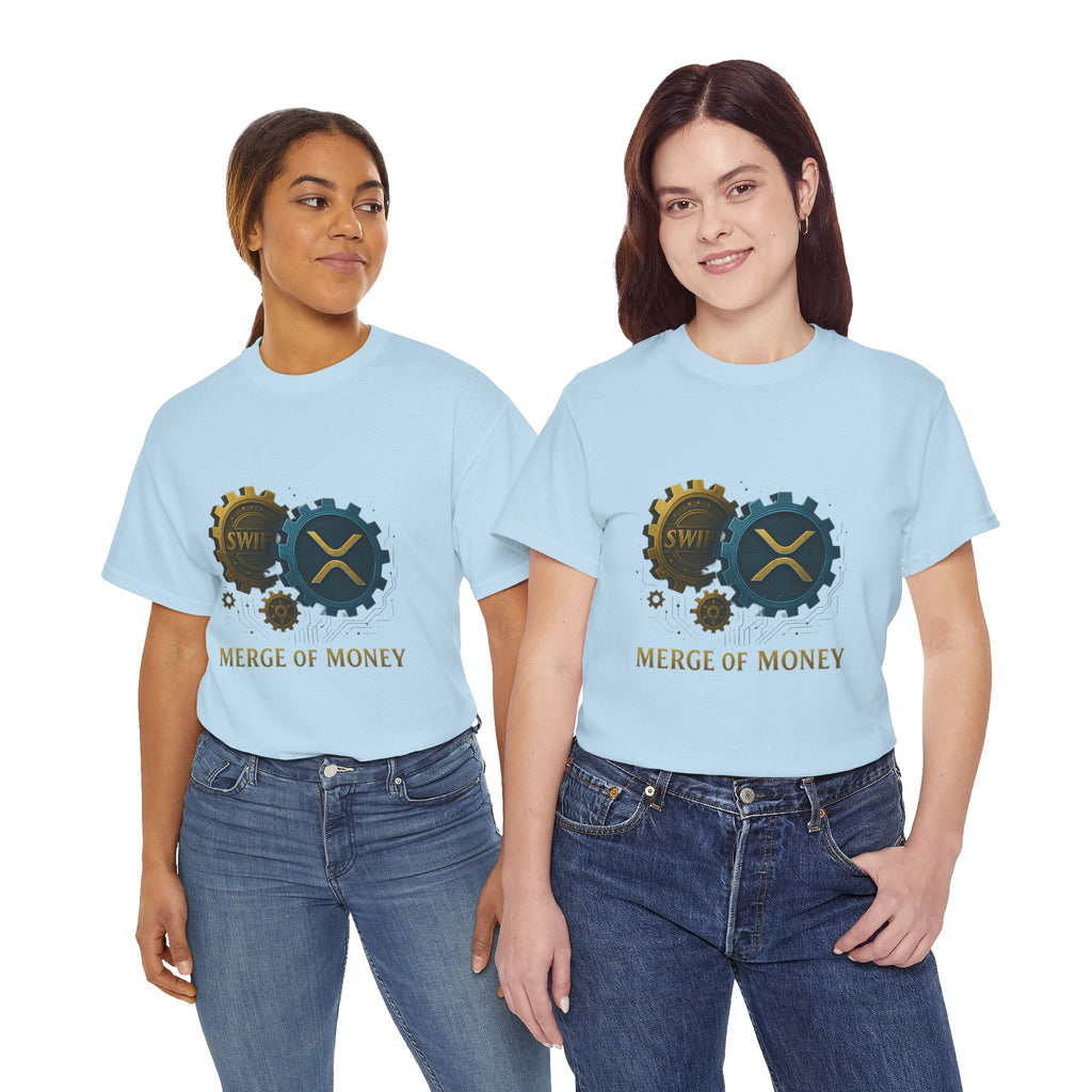Merge of Money Tee - Cryptocurrency Gears XRP & SWI Crypto T-Shirt