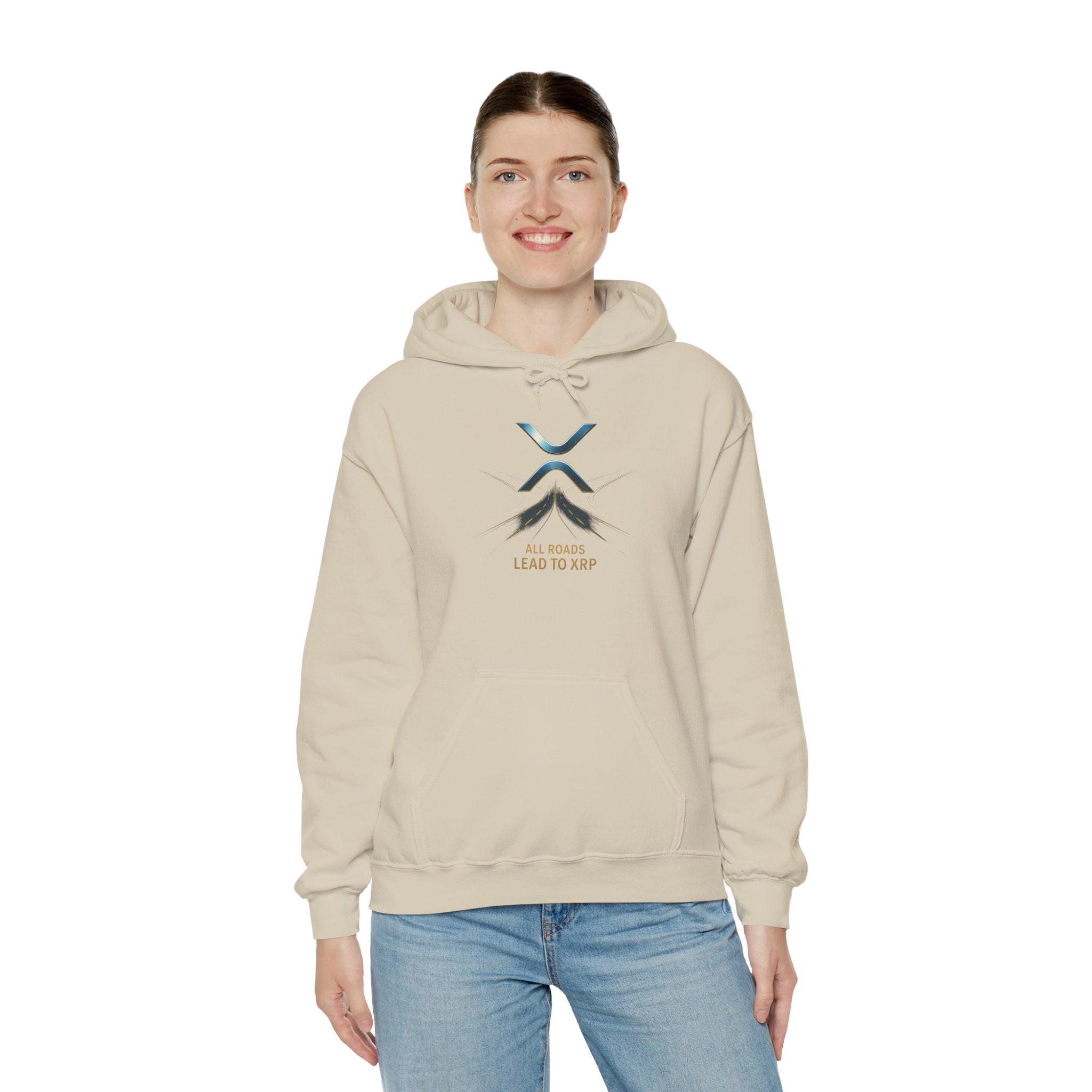 XRP Logo Hoodie — "All Roads Lead to XRP" Minimal Crypto Hoodie