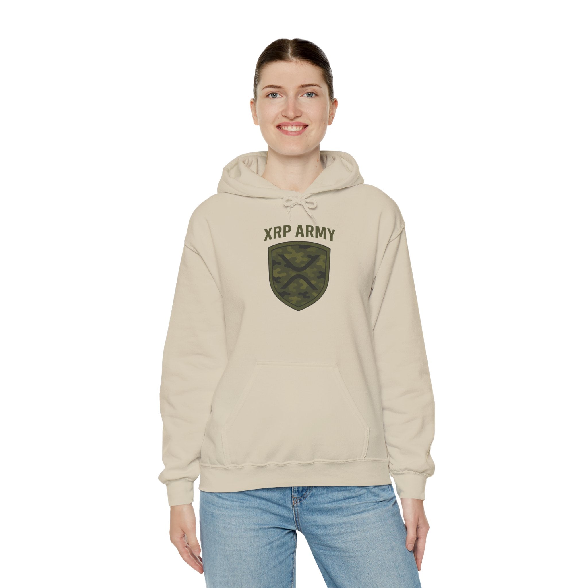 XRP Army Hoodie – Crypto Shield Camouflage Sweatshirt