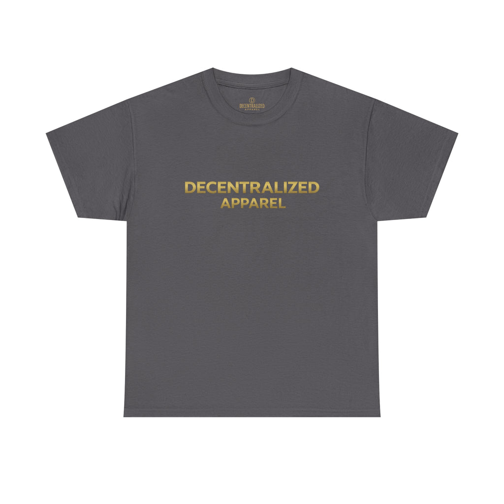 Decentralized Apparel T‑Shirt — Minimal Gold Logo Tee