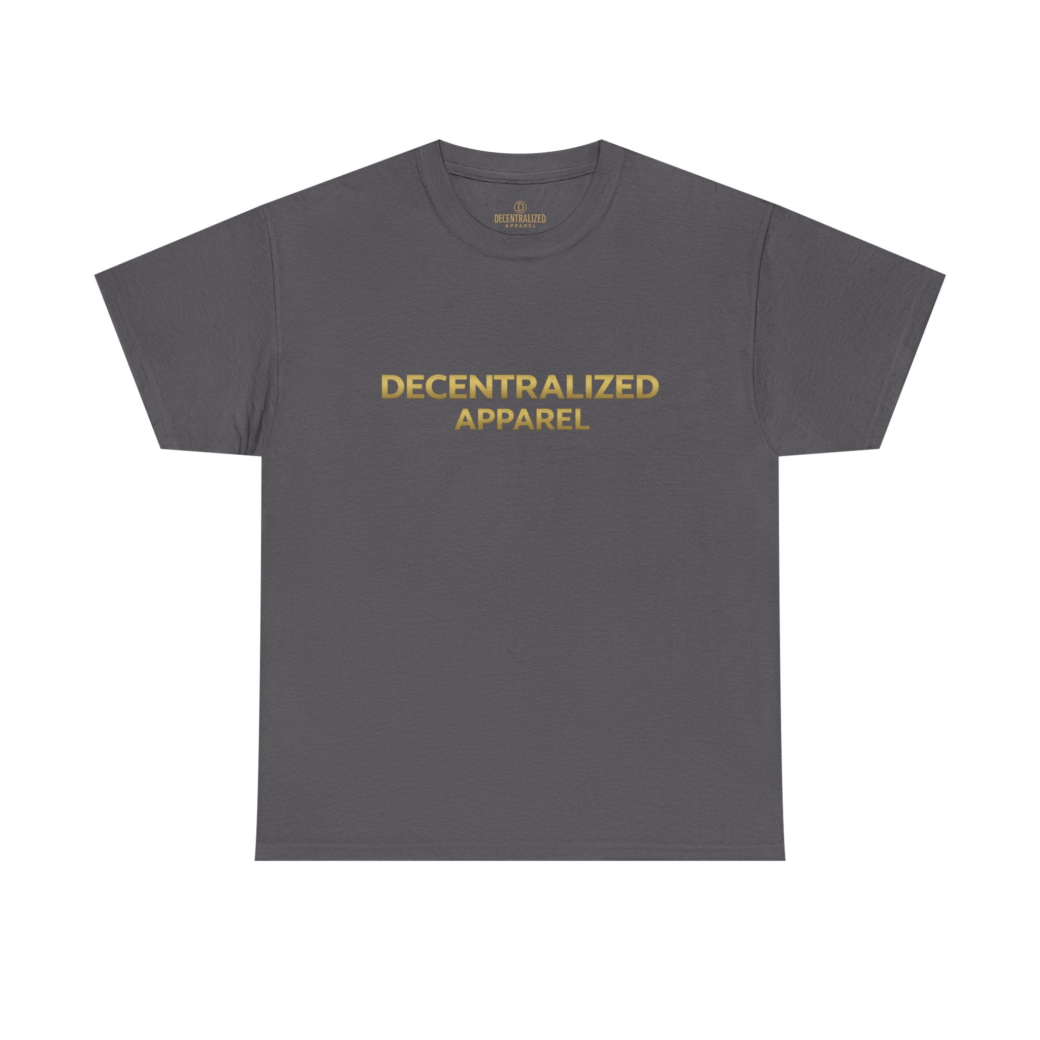 Decentralized Apparel T‑Shirt — Minimal Gold Logo Tee