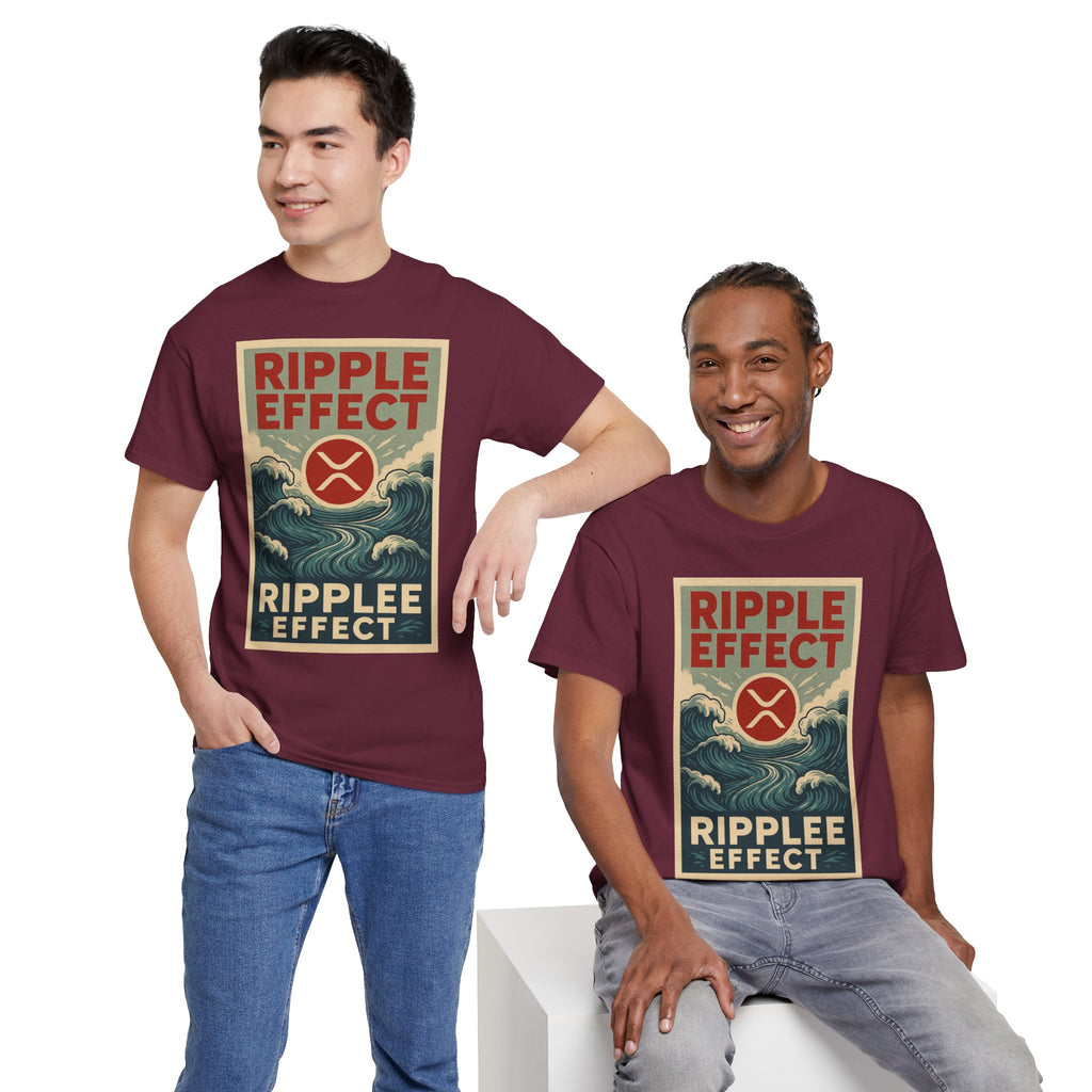 Ripple Effect Tee — Vintage Wave XRP Crypto Graphic T-Shirt