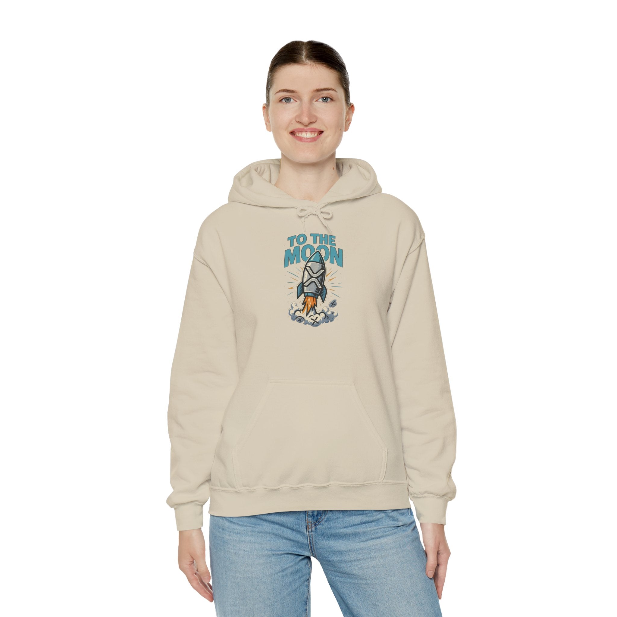 Hoodie — 'To The Moon' Rocket Graphic Pullover
