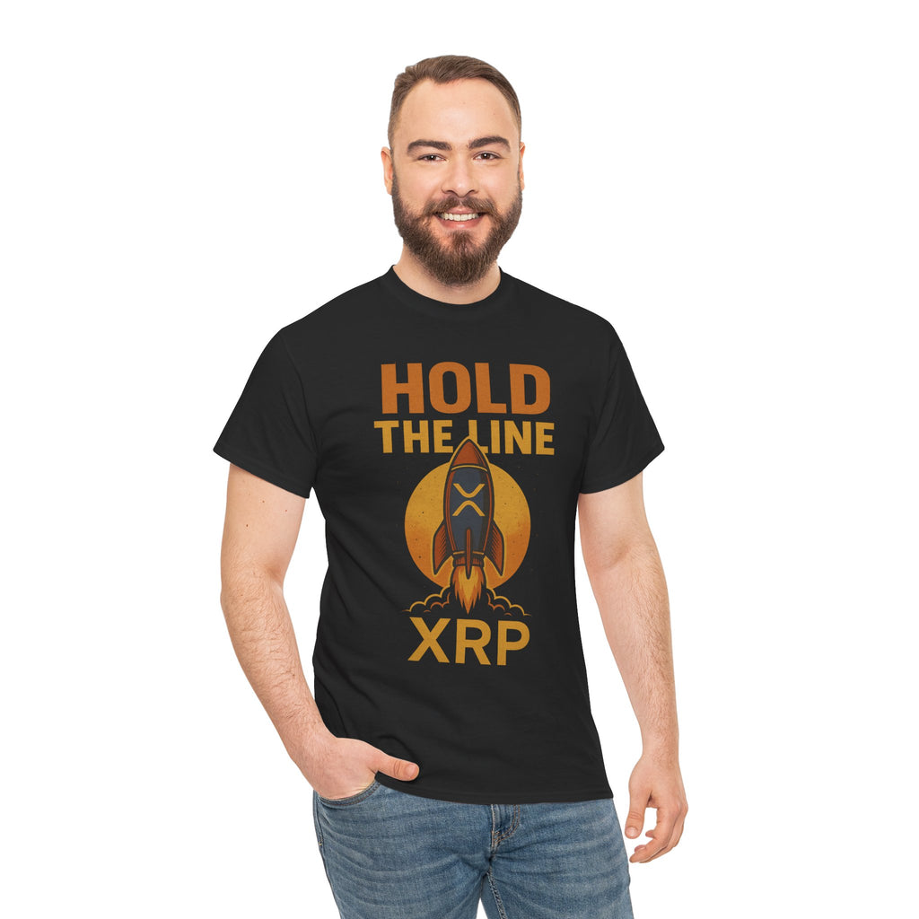 XRP Hold The Line Rocket Tee — Crypto Investor T‑Shirt