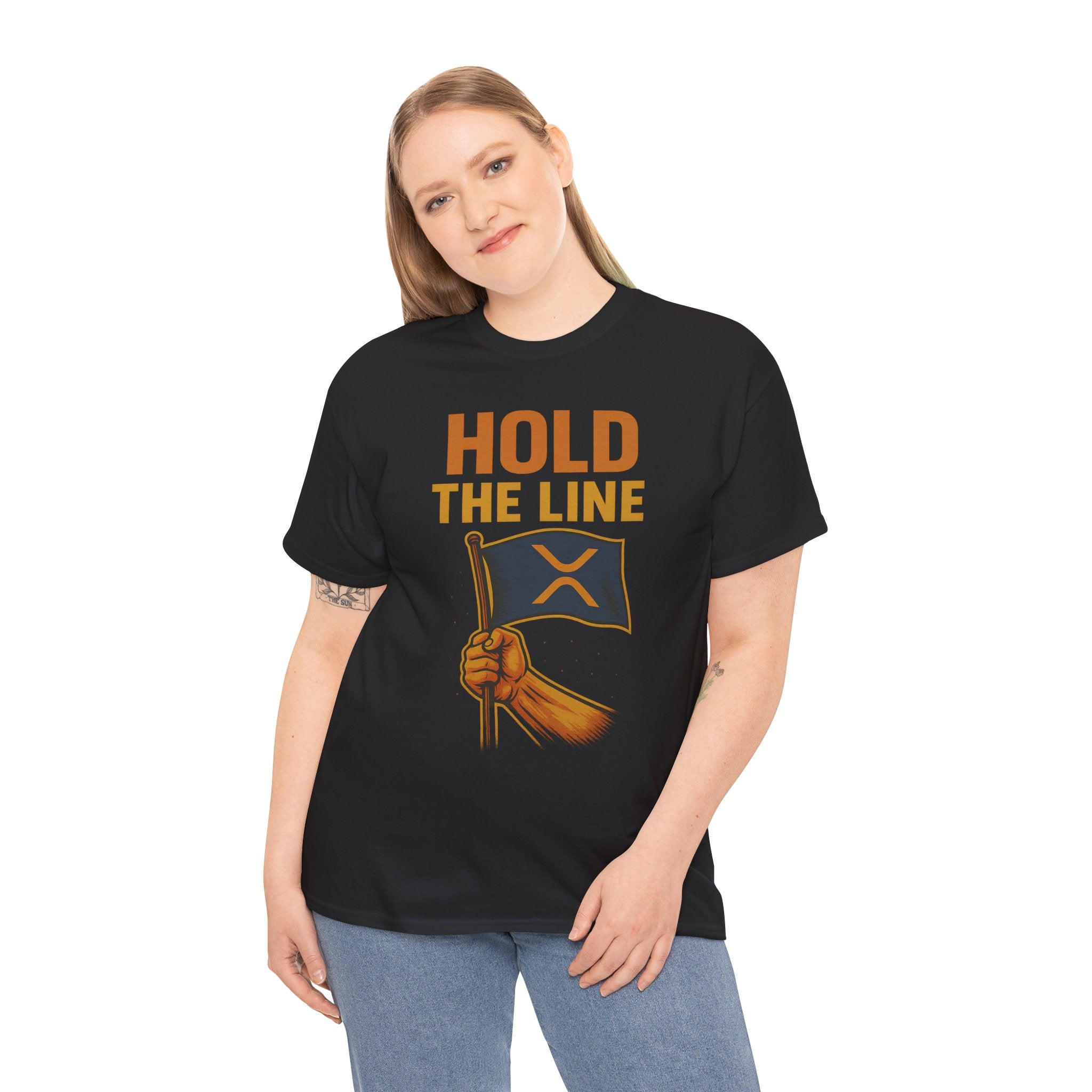 Hold The Line Tee — Bold Flag Graphic Cryptocurrency XRP Shirt