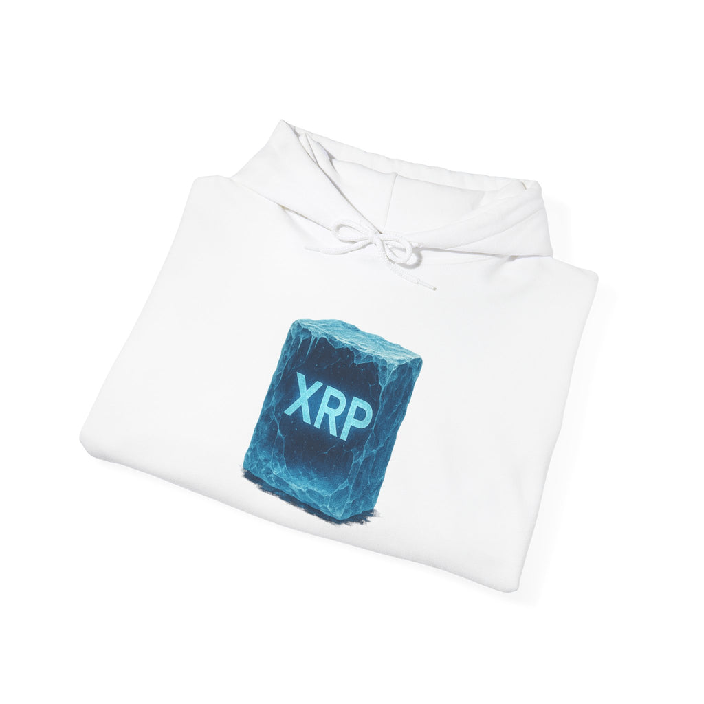 XRP Frozen Cube Hoodie — Crypto Ice Block Sweater for XRP Fans