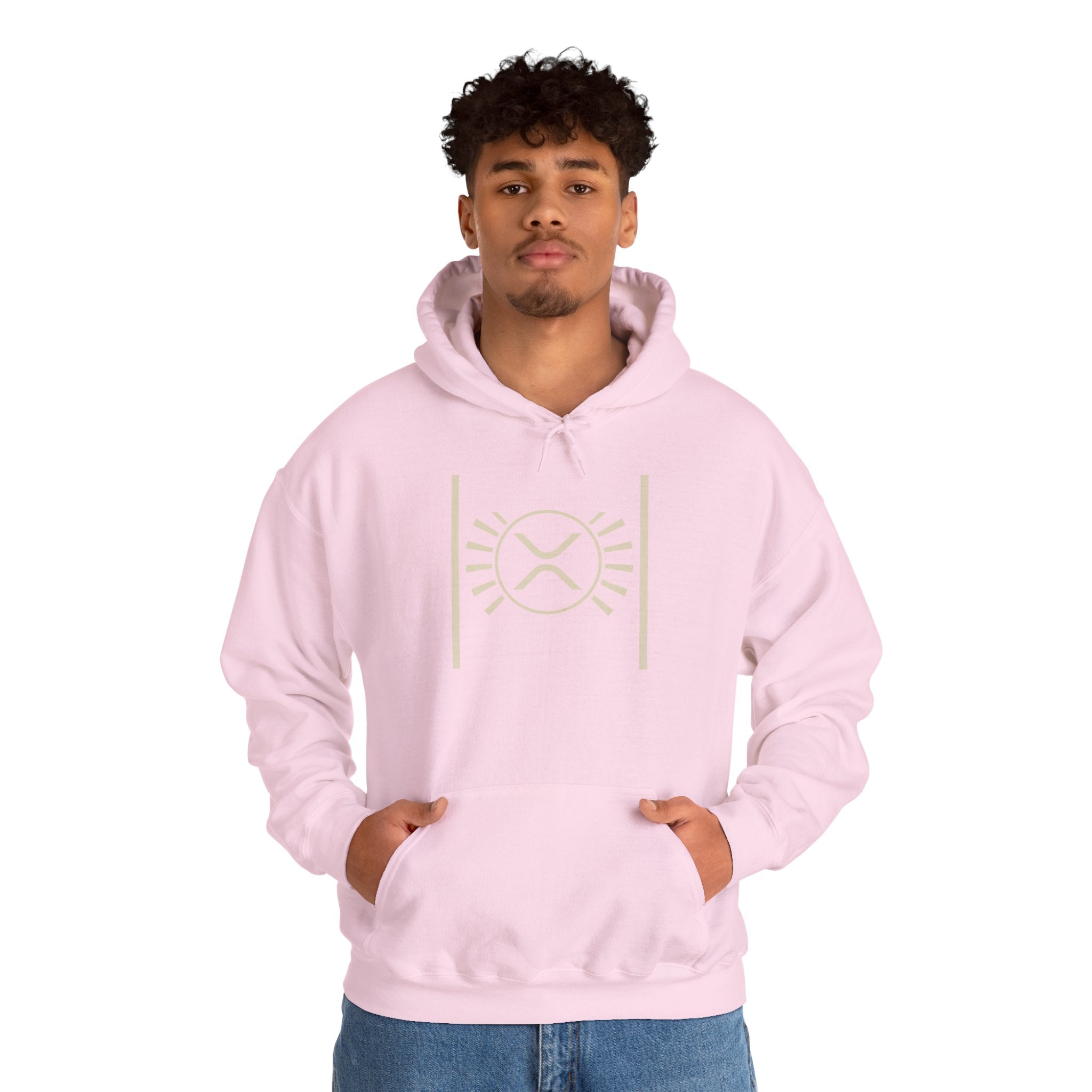 XRP Minimalist Logo Hoodie — Crypto Sun Symbol Sweatshirt