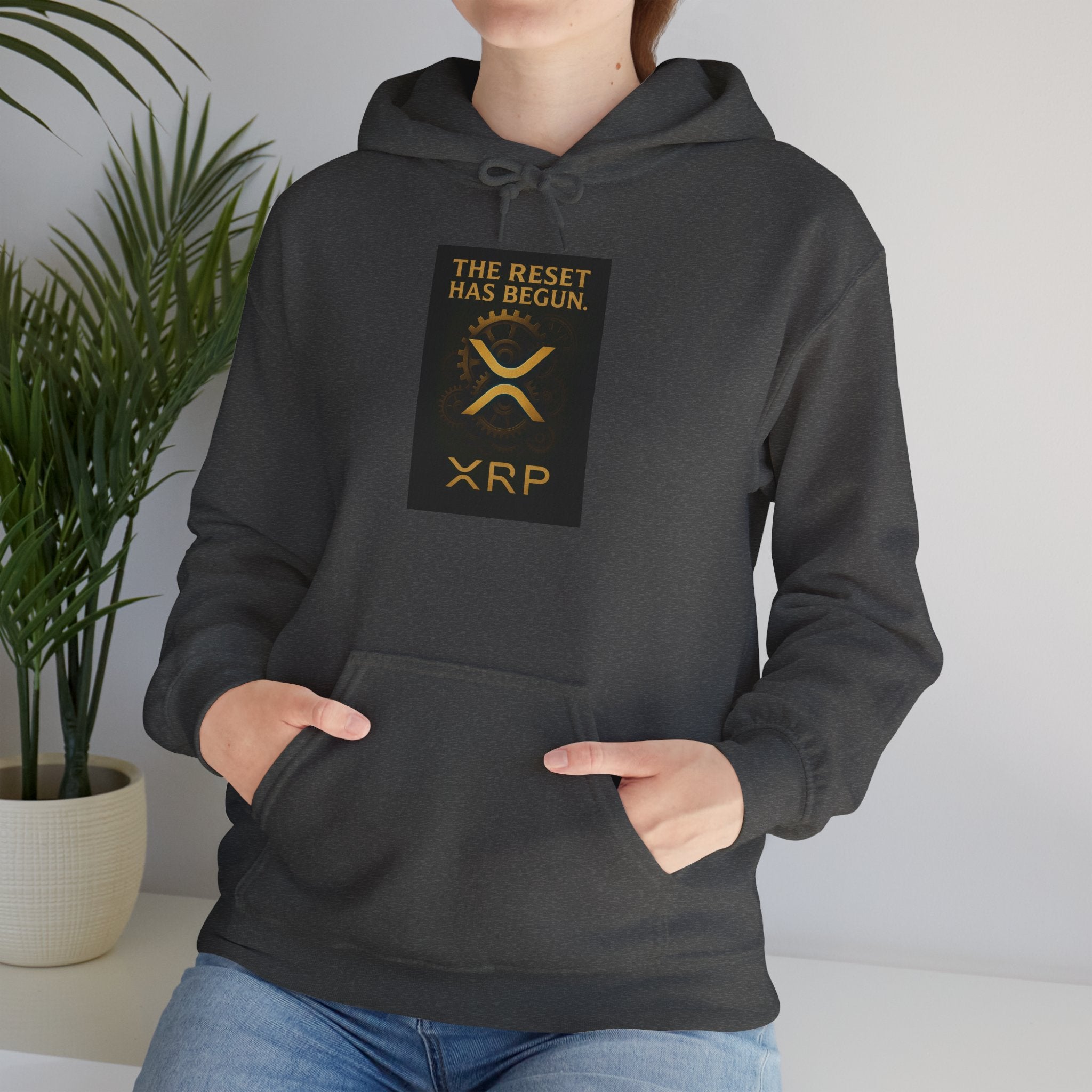 XRP Hoodie — "The Reset Has Begun" Crypto Logo Pullover