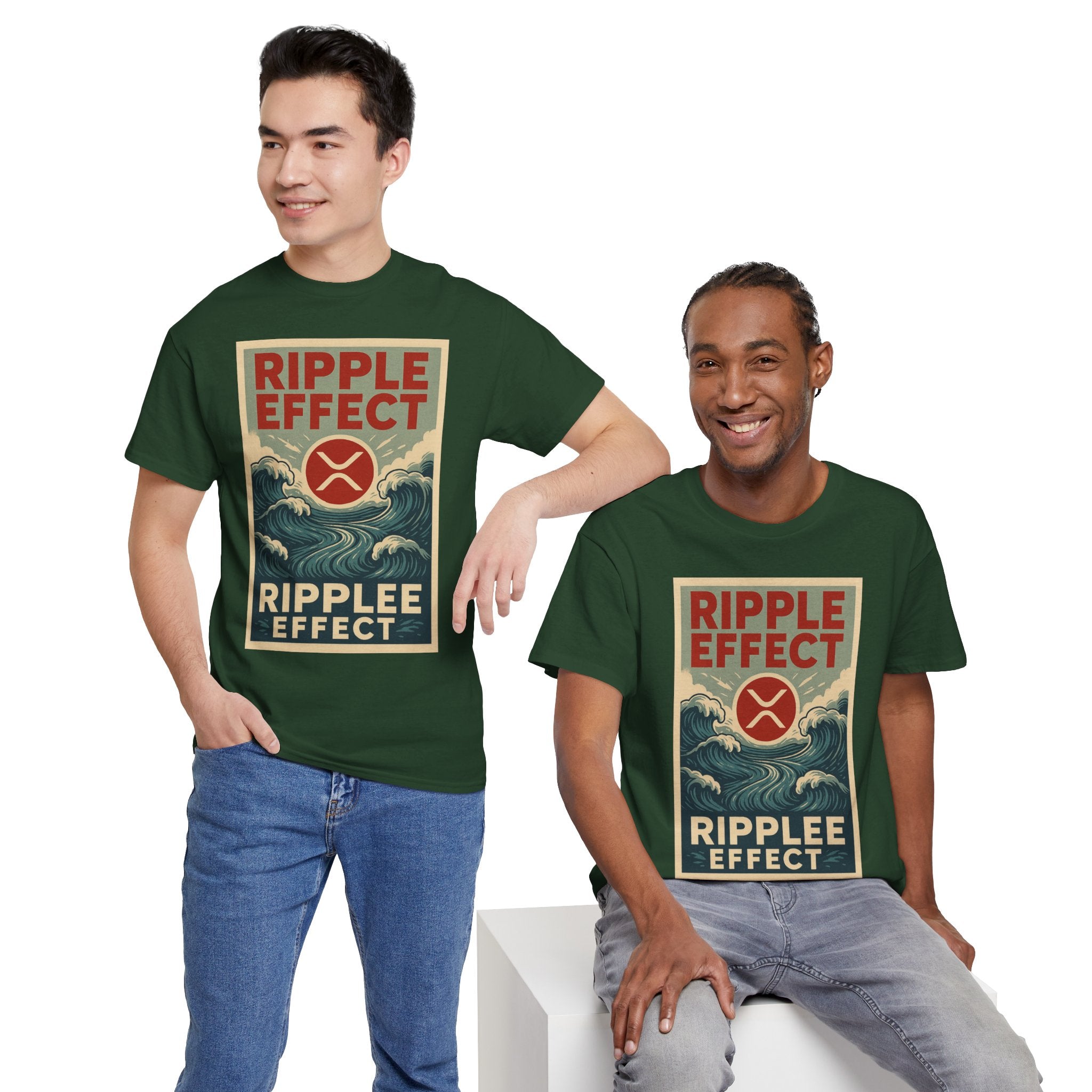 Ripple Effect Tee — Vintage Wave XRP Crypto Graphic T-Shirt