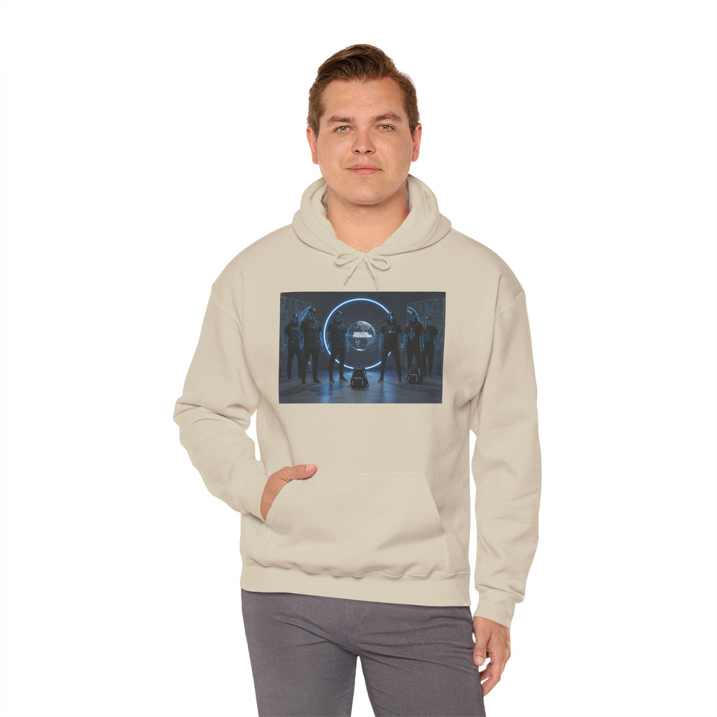 Futuristic Neon Portal Hoodie – Cyberpunk Sci‑Fi Crew Graphic Sweatshirt