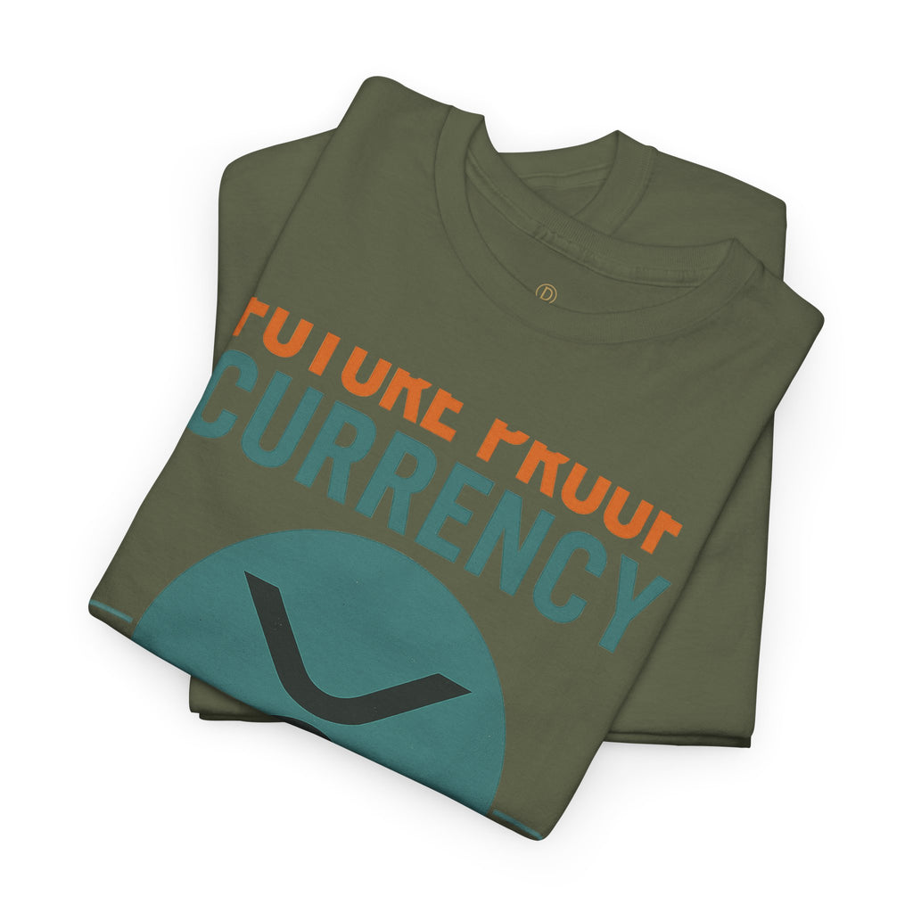 RIPPLE XRP 'Future Proof Currency' Graphic Tee — Crypto Retro Logo Shirt