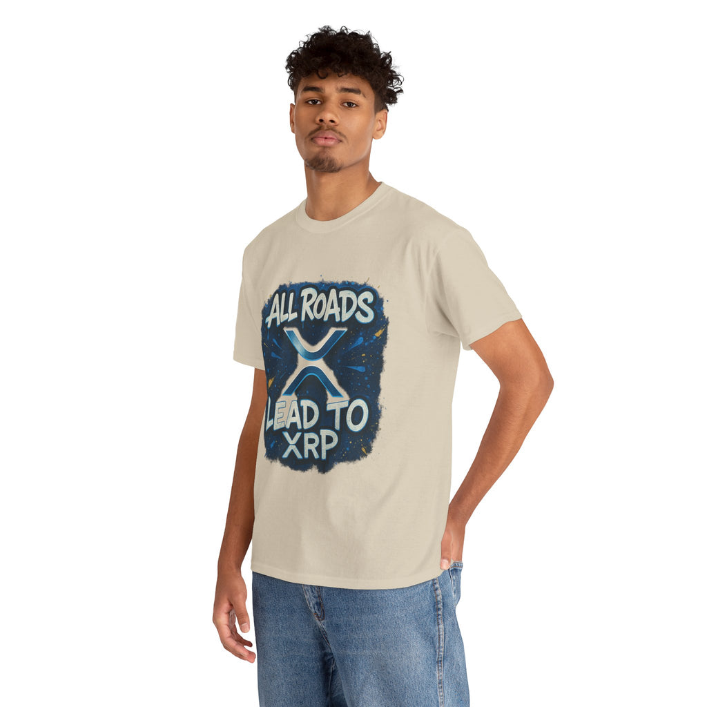 XRP Crypto T-Shirt — "All Roads Lead to XRP" Graphic Tee