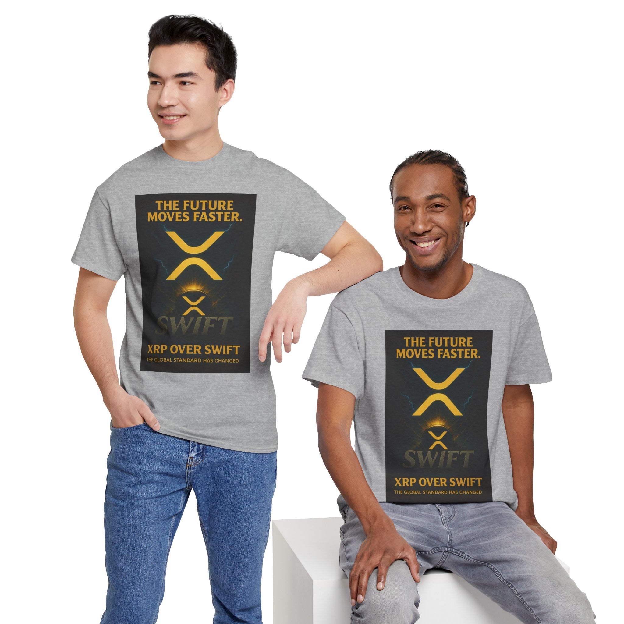XRP Swift Crypto T-Shirt — “The Future Moves Faster” XRP Over Swift Tee