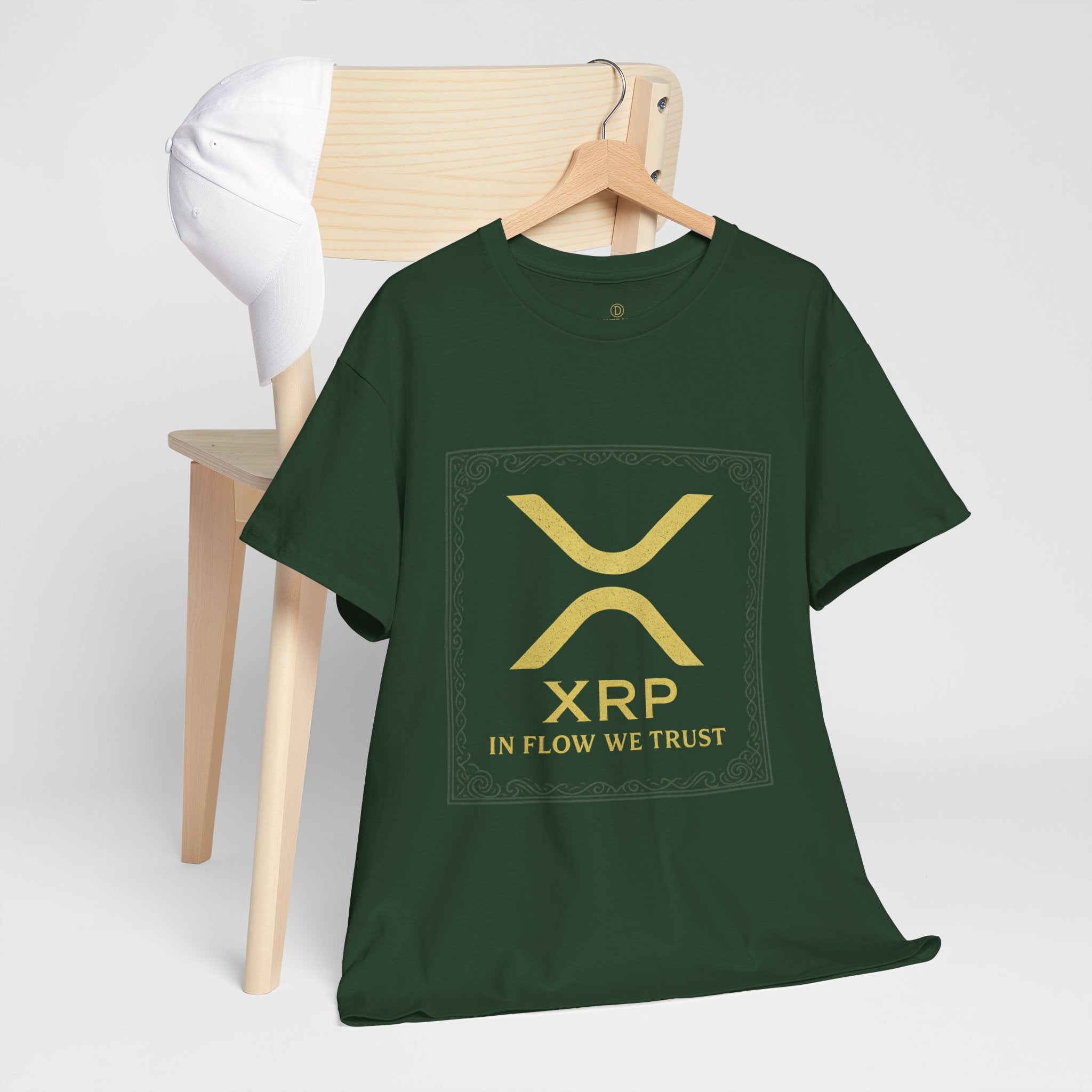XRP Logo T-Shirt — "In Flow We Trust" Crypto Tee for Ripple Fans