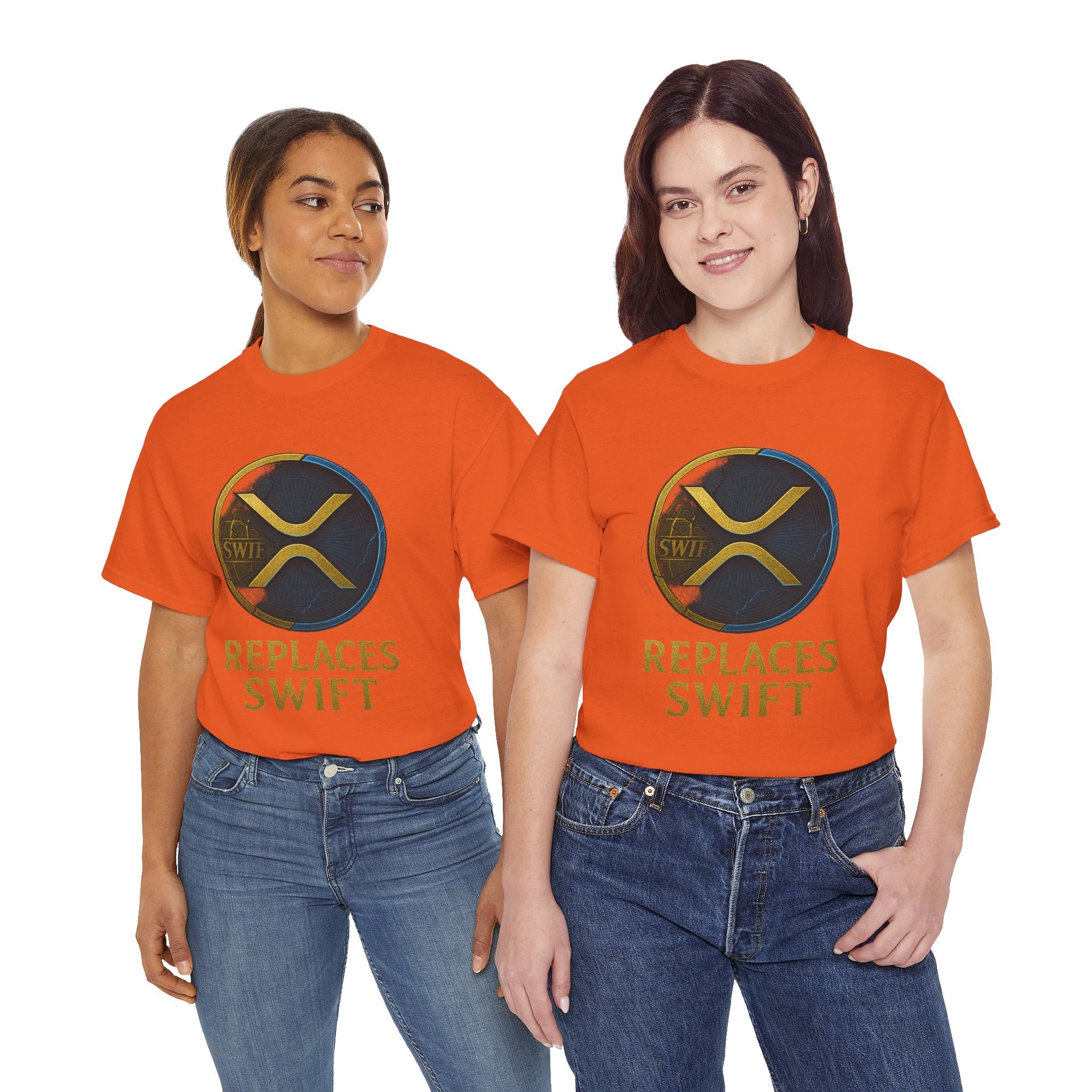 XRP 'Replaces Swift' Cotton Tee — Crypto Ripple Logo T-Shirt
