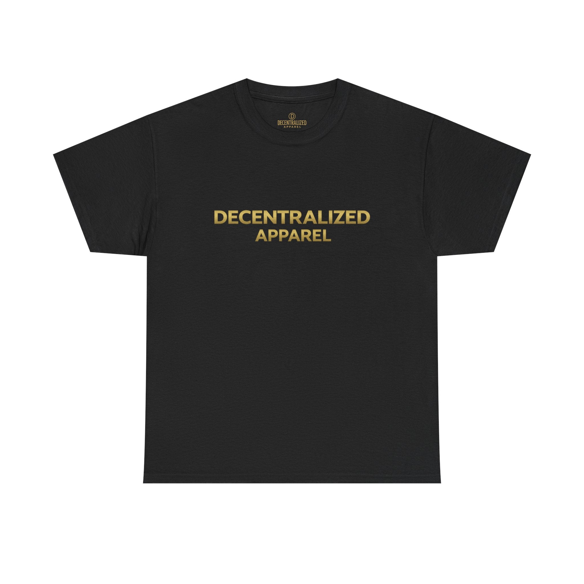 Decentralized Apparel T‑Shirt — Minimal Gold Logo Tee